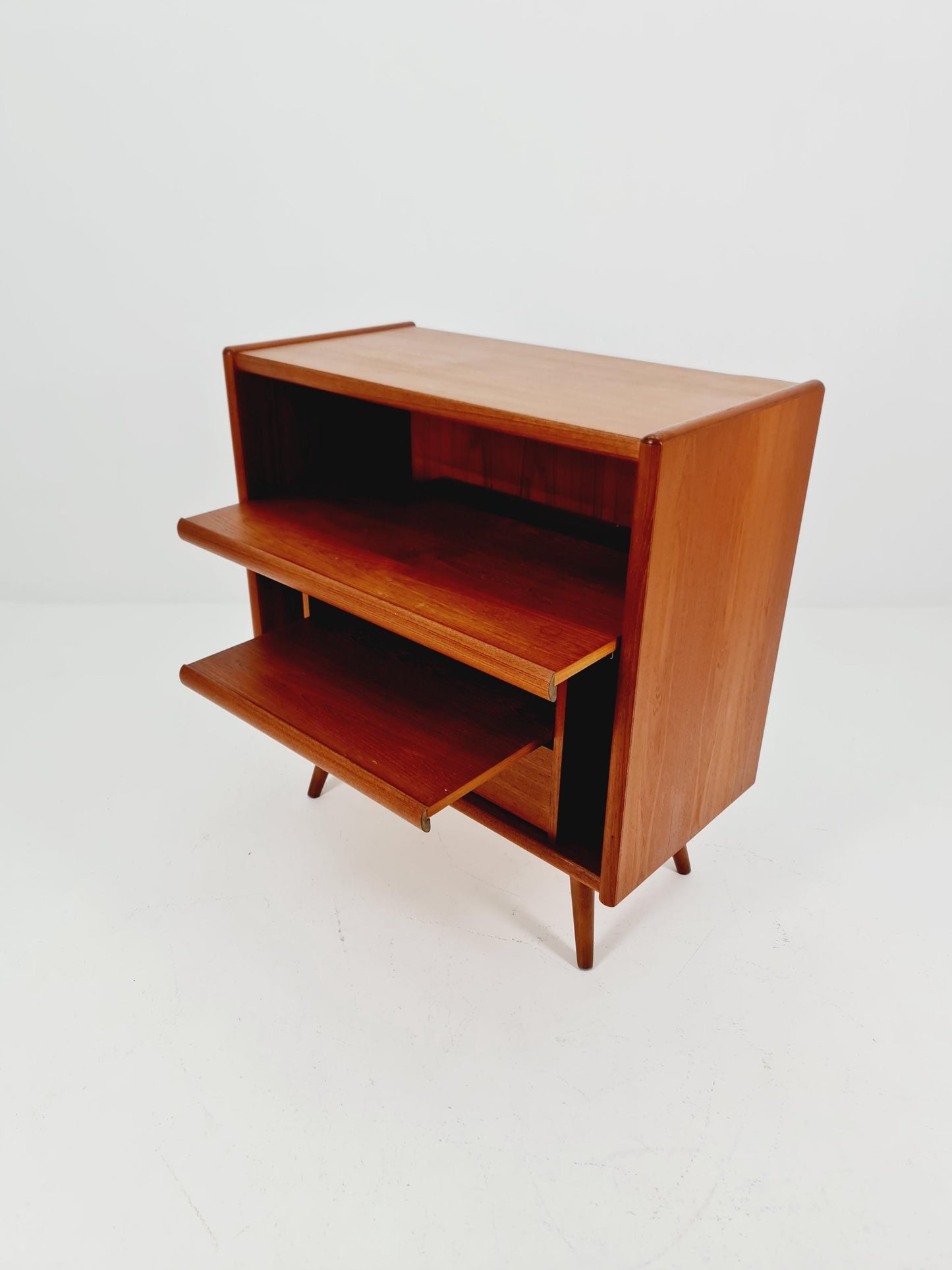 Mid century Solid Danish teak hallway cabinet, Record cabinet By Dyrlund 1960s