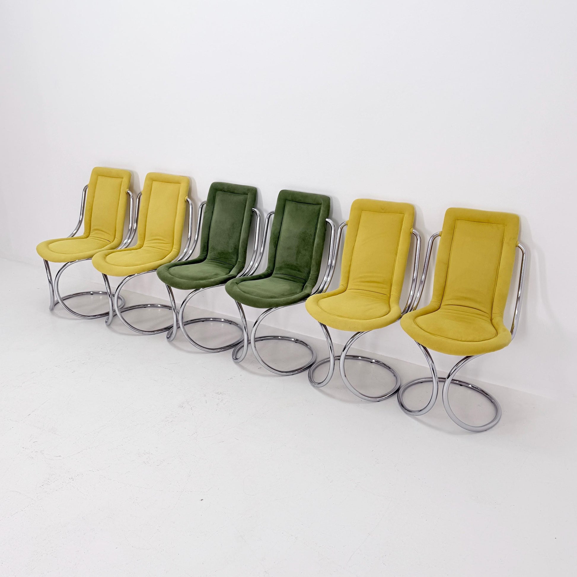 Set of 6 Mid Century Italian Dining Chairs by Tecnosalotto, 1970s