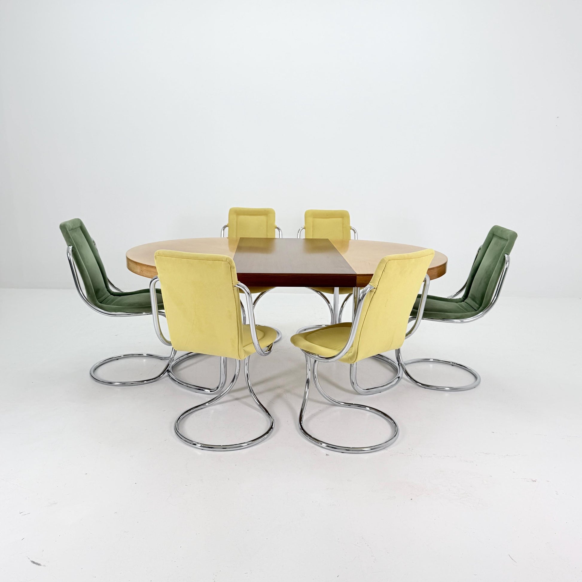 Set of 6 Mid Century Italian Dining Chairs by Tecnosalotto, 1970s