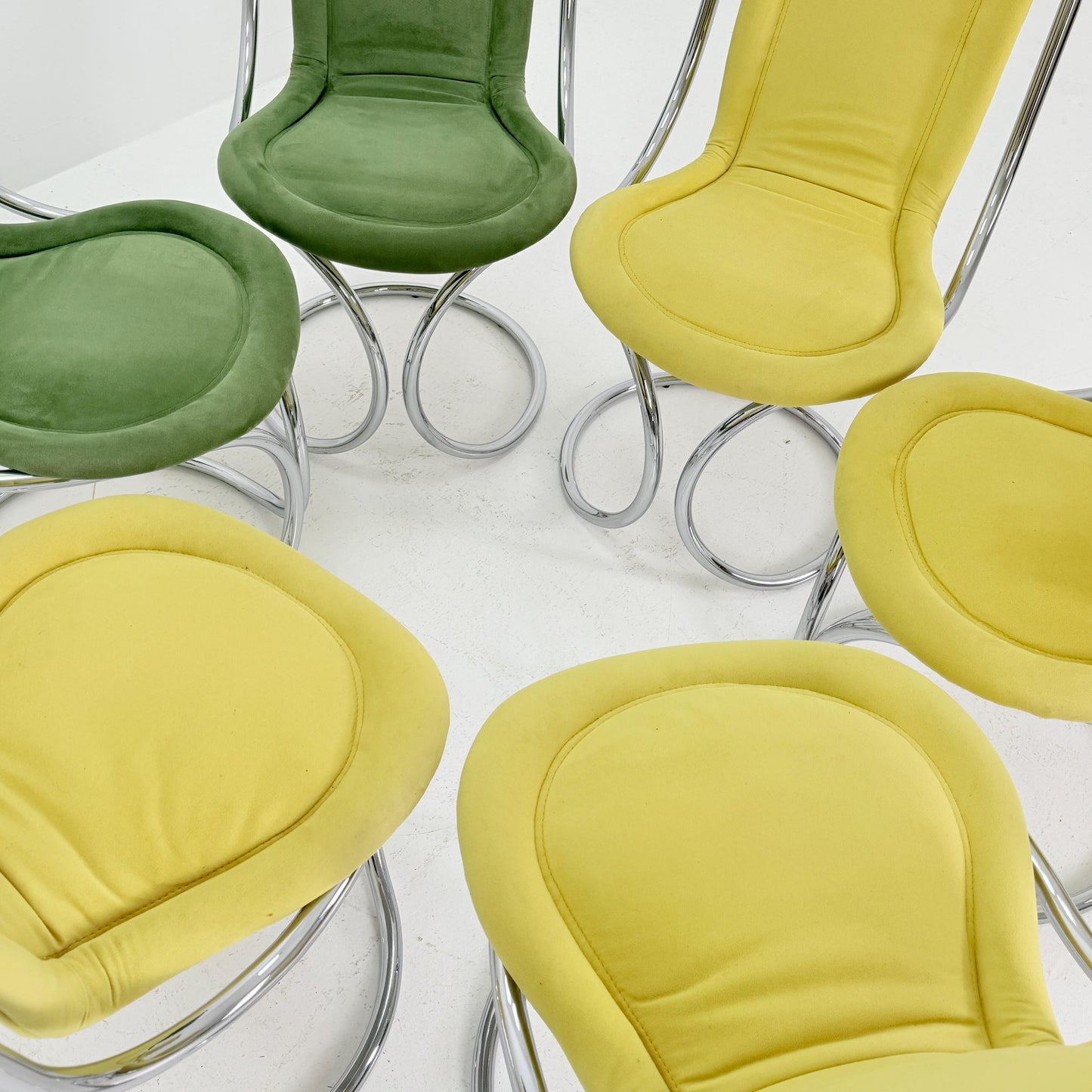 Set of 6 Mid Century Italian Dining Chairs by Tecnosalotto, 1970s