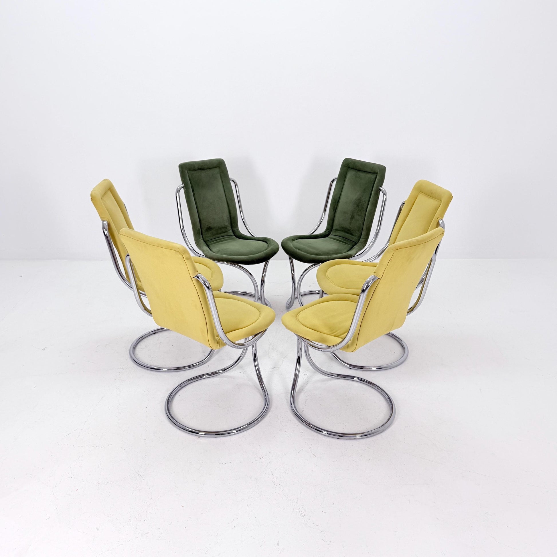 Set of 6 Mid Century Italian Dining Chairs by Tecnosalotto, 1970s