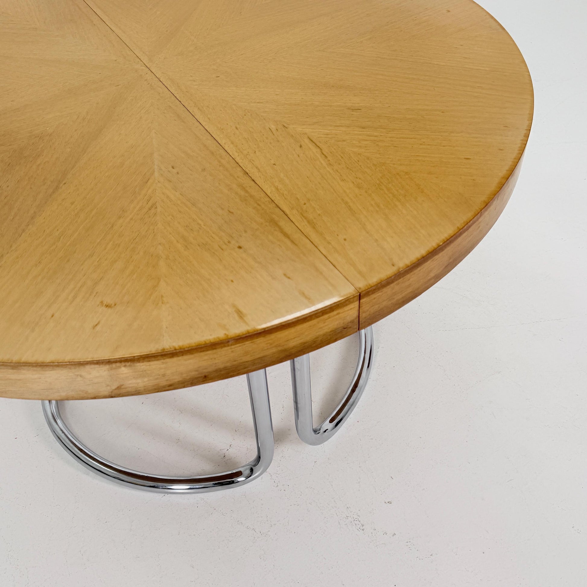 Mid Century Bauhaus Extendable Round Dining Table by Alma, Germany 1970s