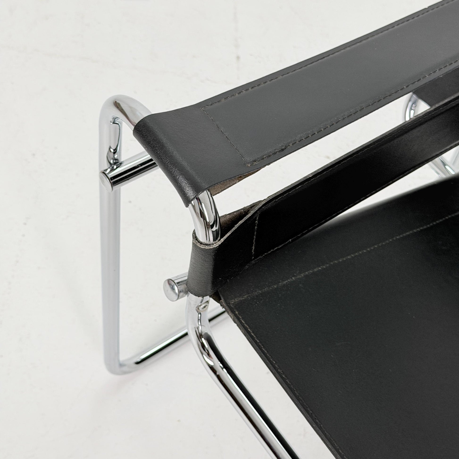1 of 5 Mid century black B3 armchair WASSILY by Marcel Brauer, 1990s Italy
