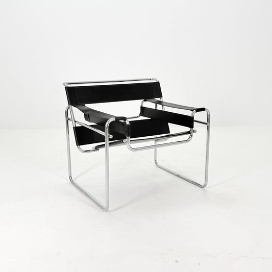 1 of 5 Mid century black B3 armchair WASSILY by Marcel Brauer, 1990s Italy