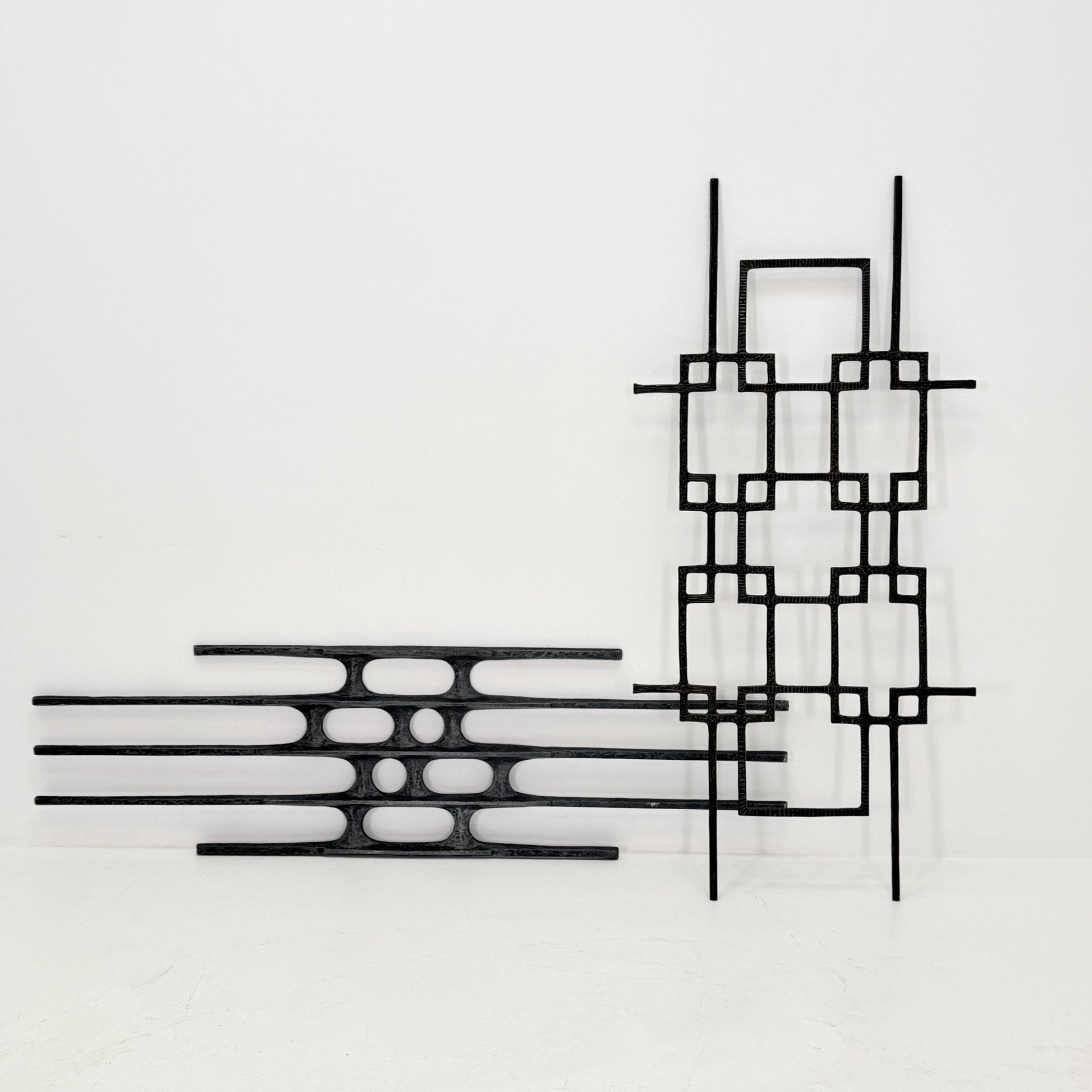 mid century Large brutalist abstract wall iron sculpture, 1970s Germany