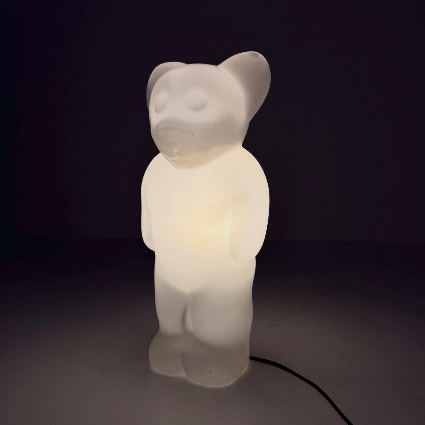 Rare XL white standing Lumibär floor Lamp by Flötotto, 1980s Germany