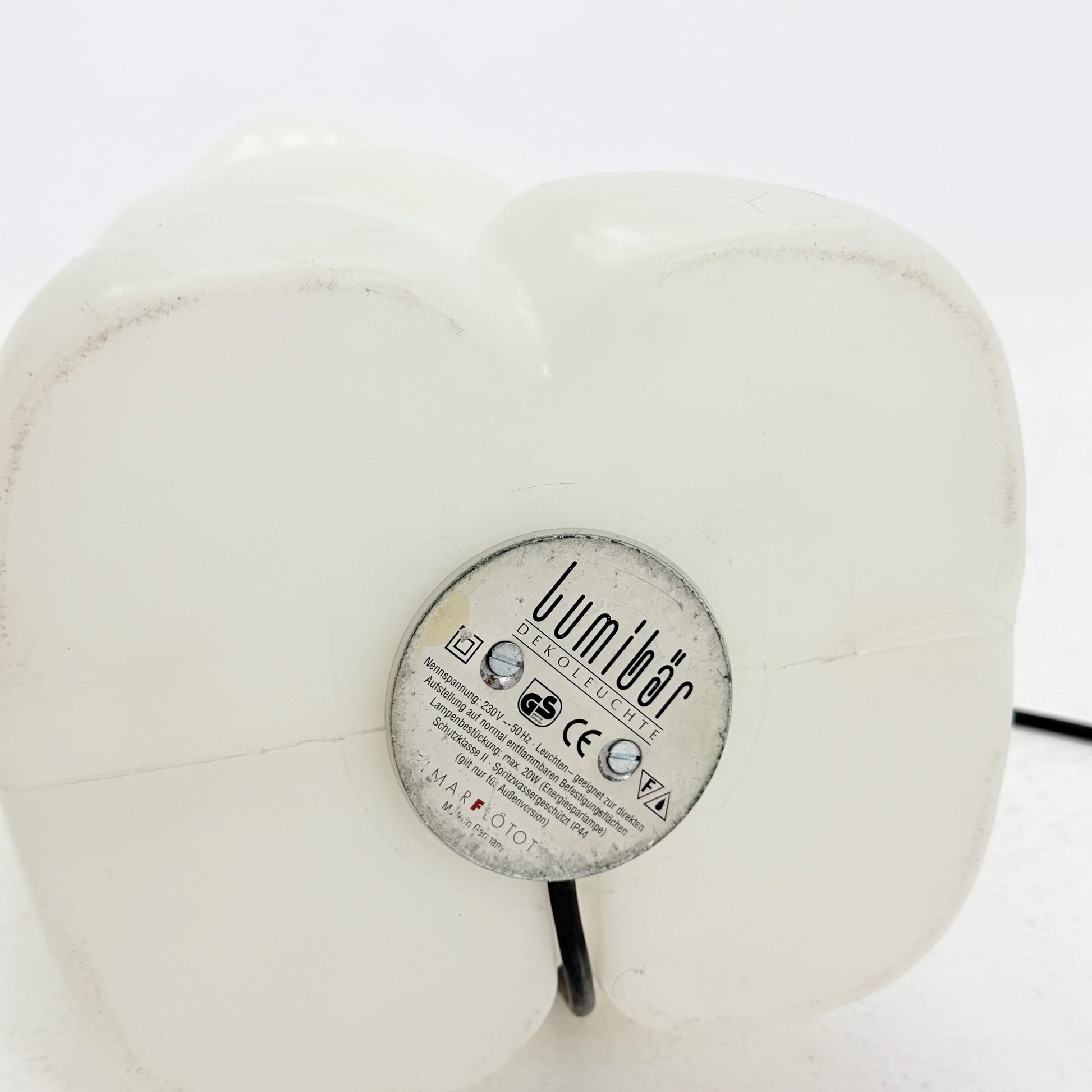 Rare XL white standing Lumibär floor Lamp by Flötotto, 1980s Germany