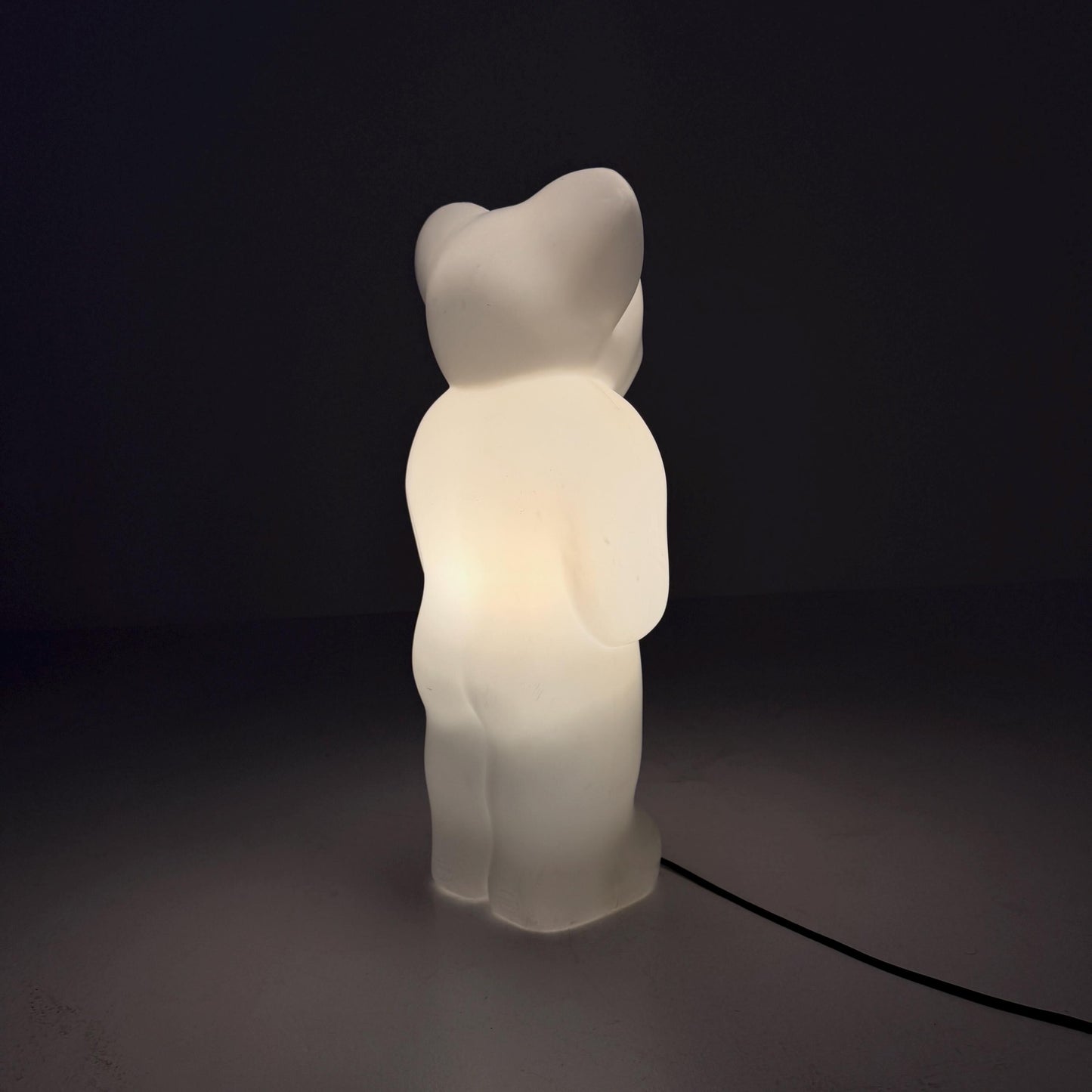 Rare XL white standing Lumibär floor Lamp by Flötotto, 1980s Germany