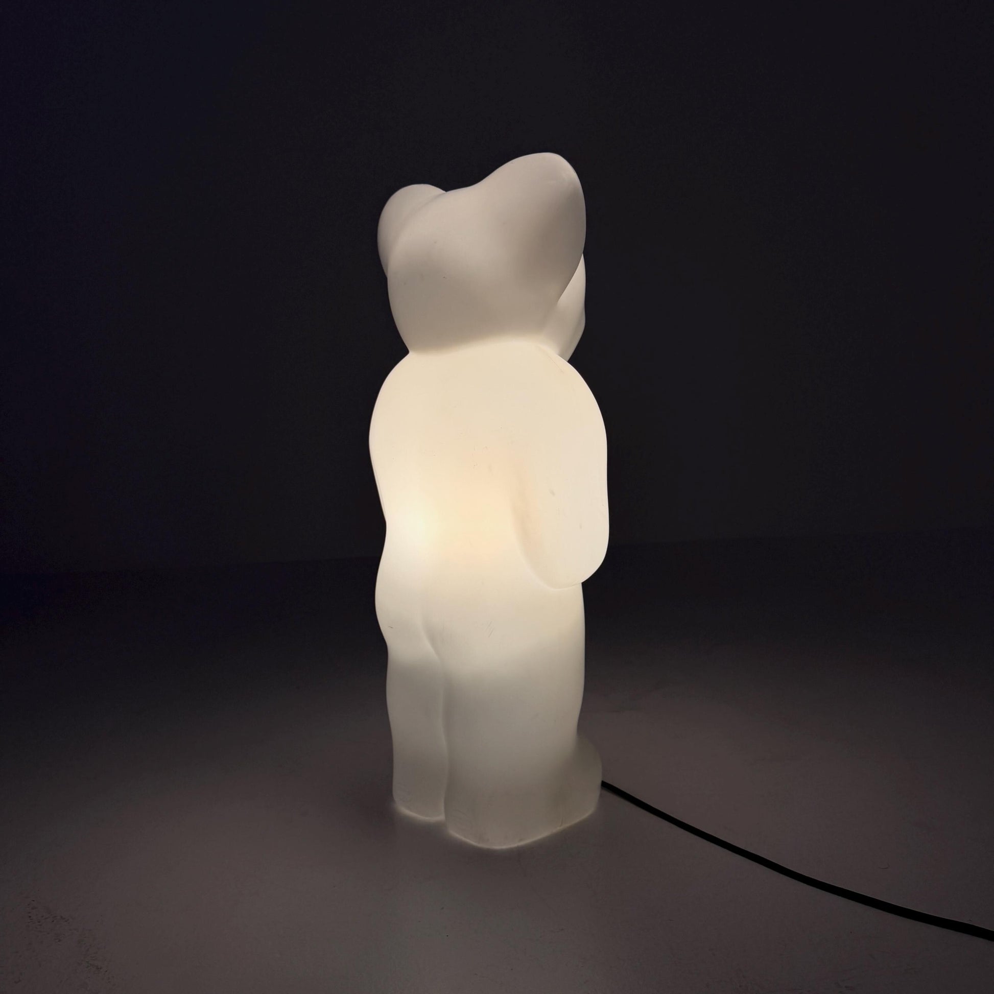 Rare XL white standing Lumibär floor Lamp by Flötotto, 1980s Germany