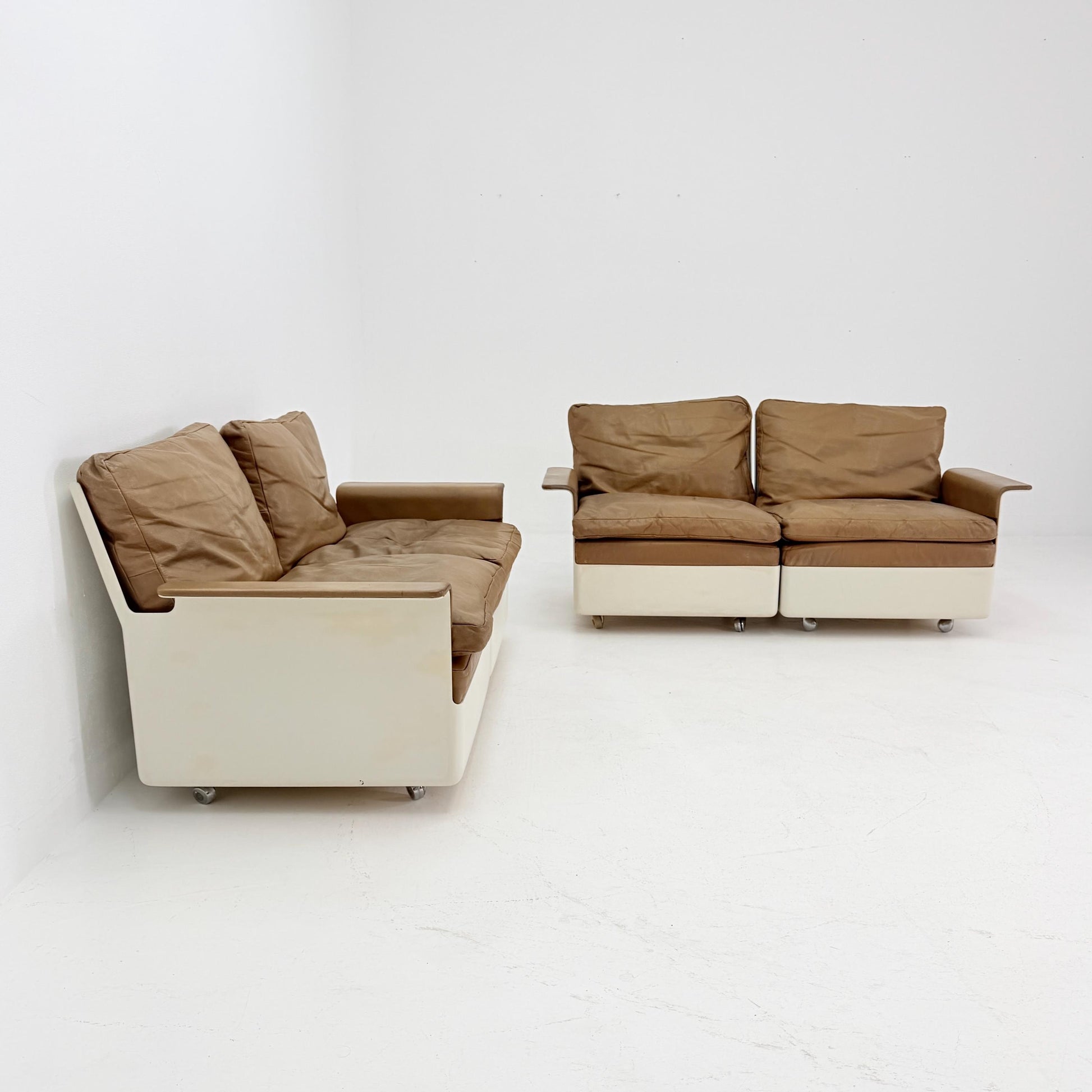 Rare Pair (Set of 2) 1st Edition FG2001 Series Sofas by Dieter Rams for Wolfgang Feierbach, 1960s Germany