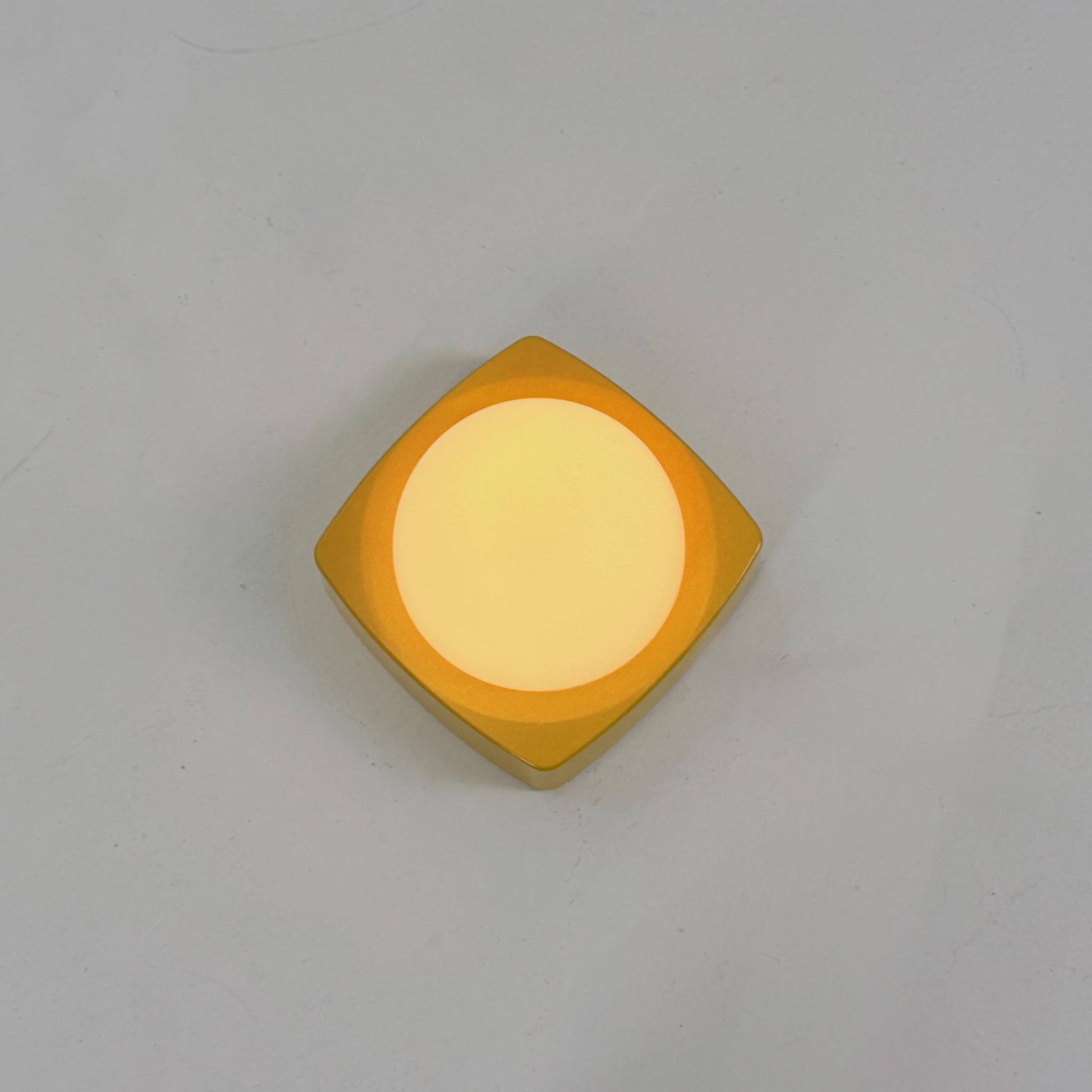Mid Century Spaceage Herda Amsterdam Yellow Milk Glass Wall - Ceiling Light, 1970s