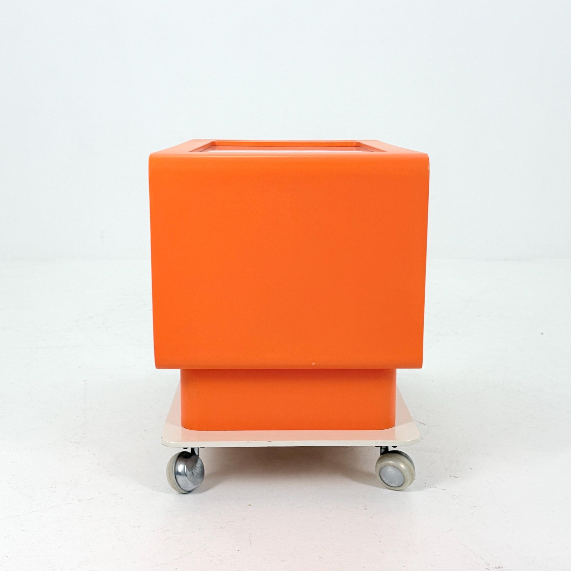 Mid-Century Space Age Orange & White Tea Trolley by John Graz, Germany 1980s