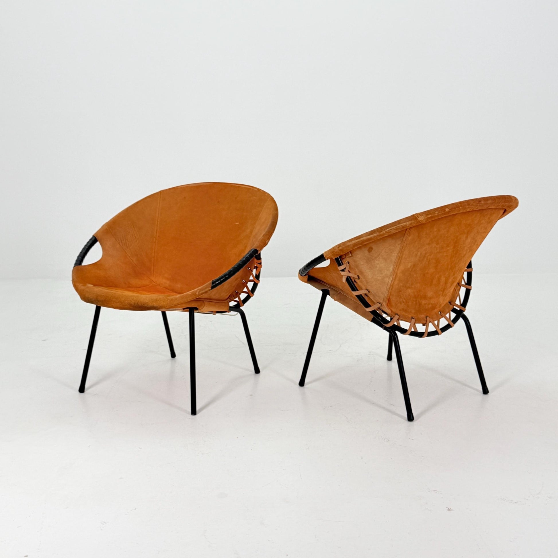 Set of 2 Mid-Century Circle Balloon Chairs by Lusch, manufactured for Lusch & Co., 1960s Germany
