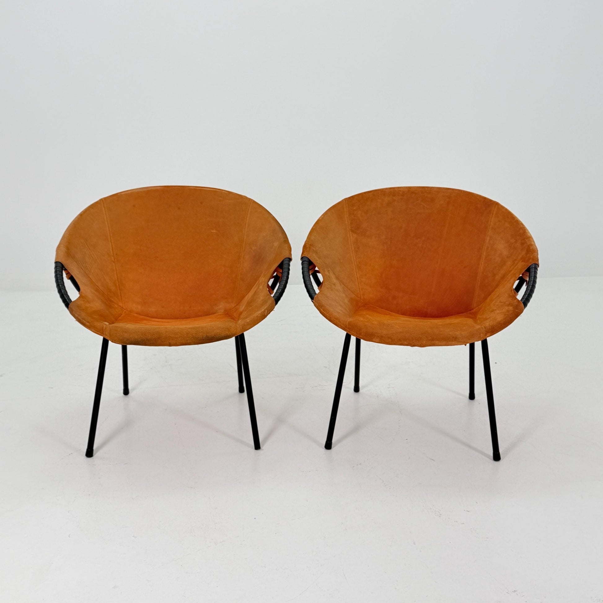 Set of 2 Mid-Century Circle Balloon Chairs by Lusch, manufactured for Lusch & Co., 1960s Germany