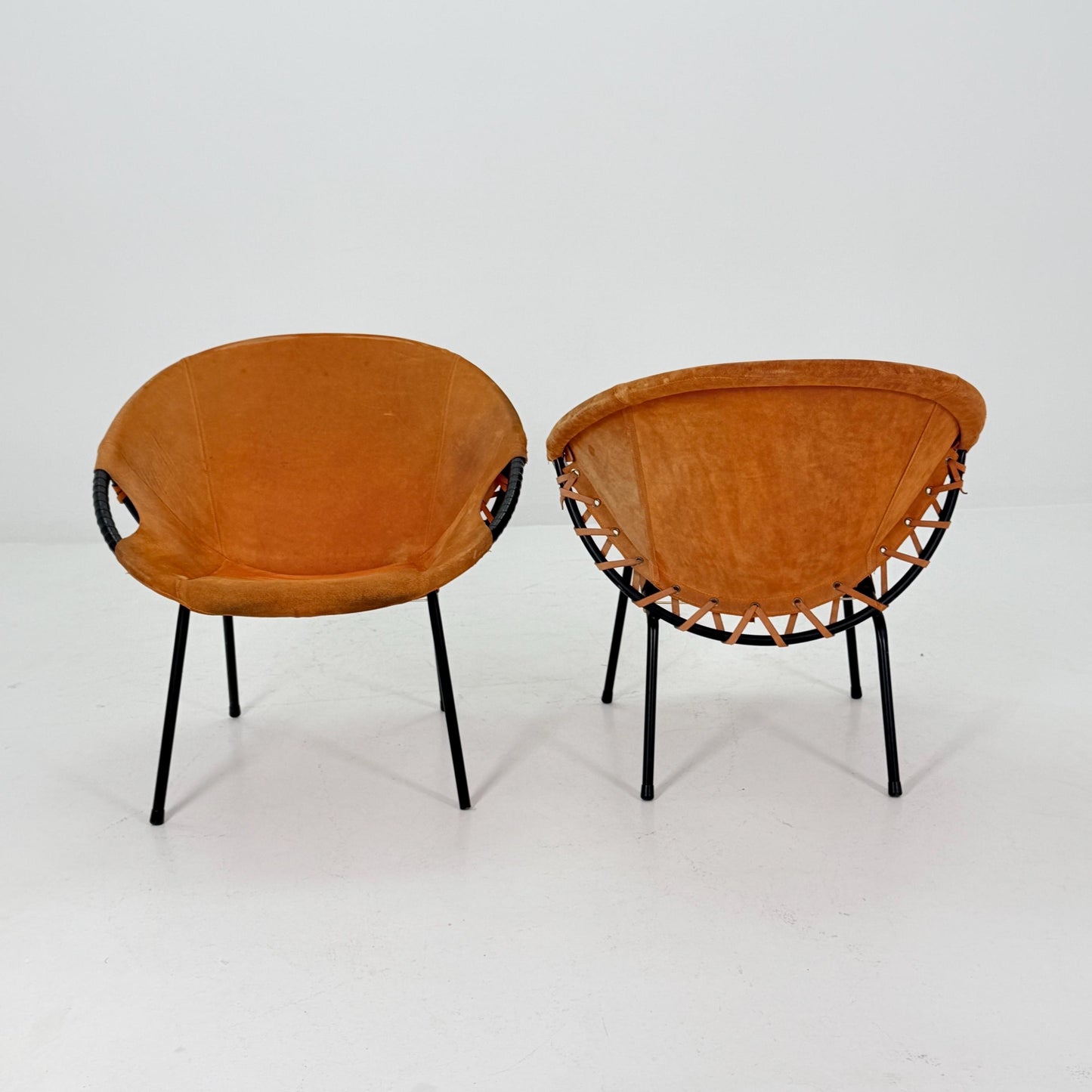 Set of 2 Mid-Century Circle Balloon Chairs by Lusch, manufactured for Lusch & Co., 1960s Germany