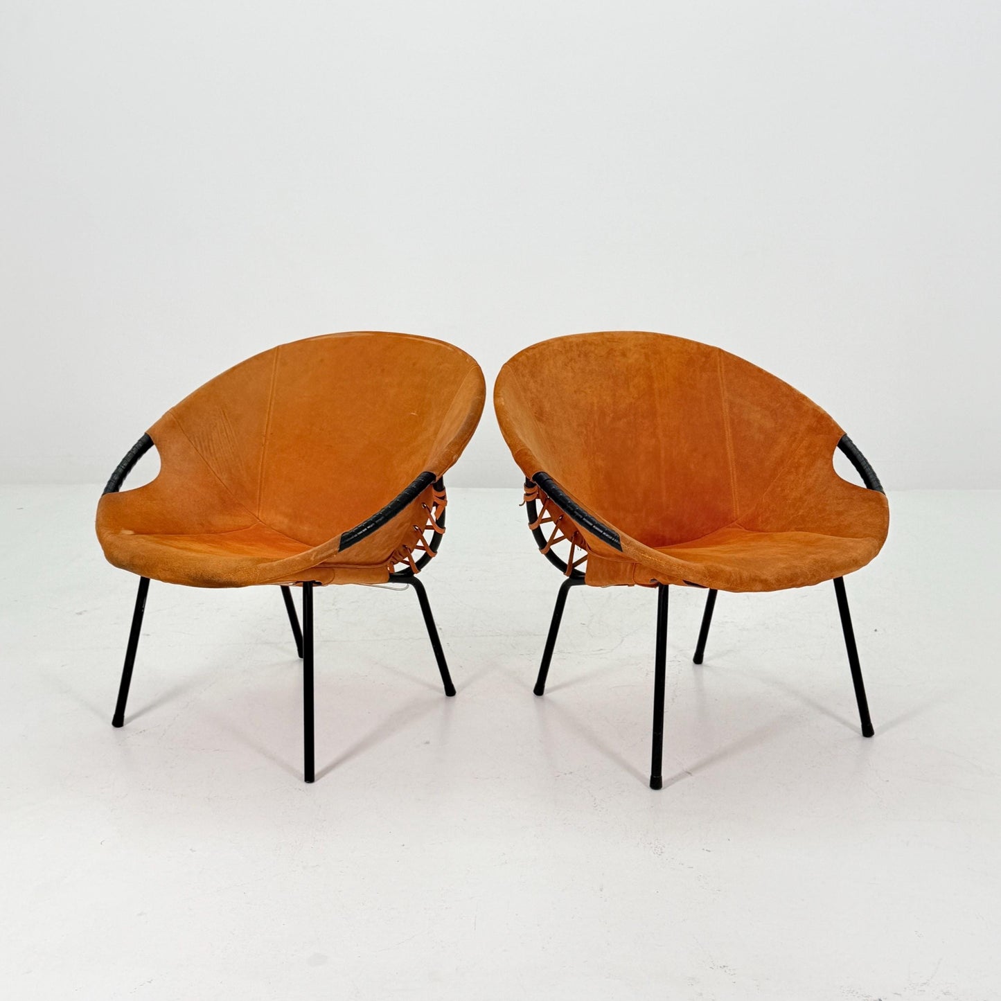Set of 2 Mid-Century Circle Balloon Chairs by Lusch, manufactured for Lusch & Co., 1960s Germany