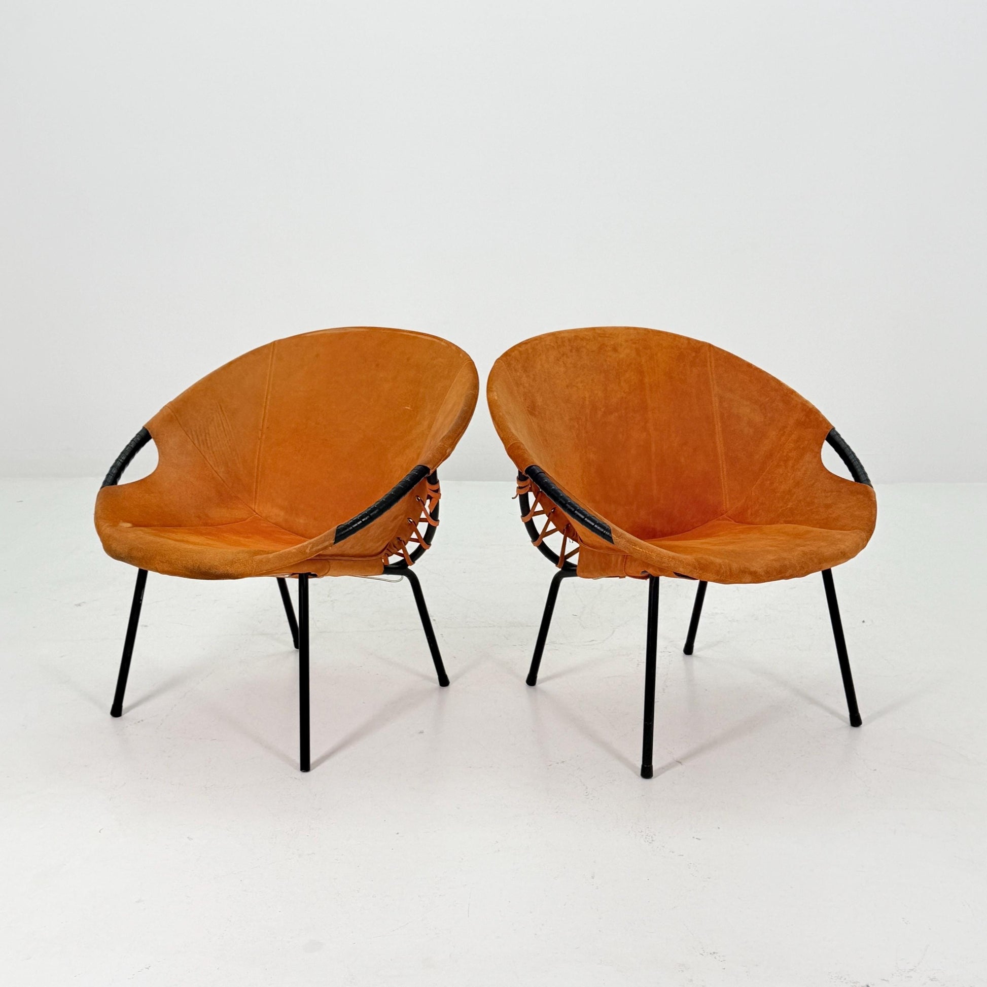 Set of 2 Mid-Century Circle Balloon Chairs by Lusch, manufactured for Lusch & Co., 1960s Germany
