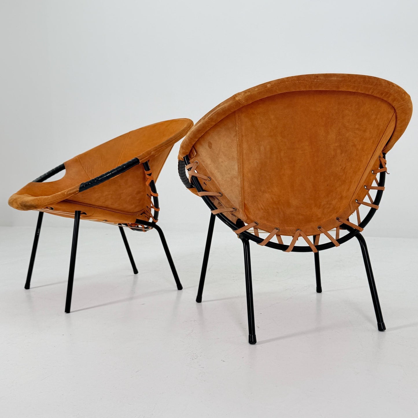 Set of 2 Mid-Century Circle Balloon Chairs by Lusch, manufactured for Lusch & Co., 1960s Germany