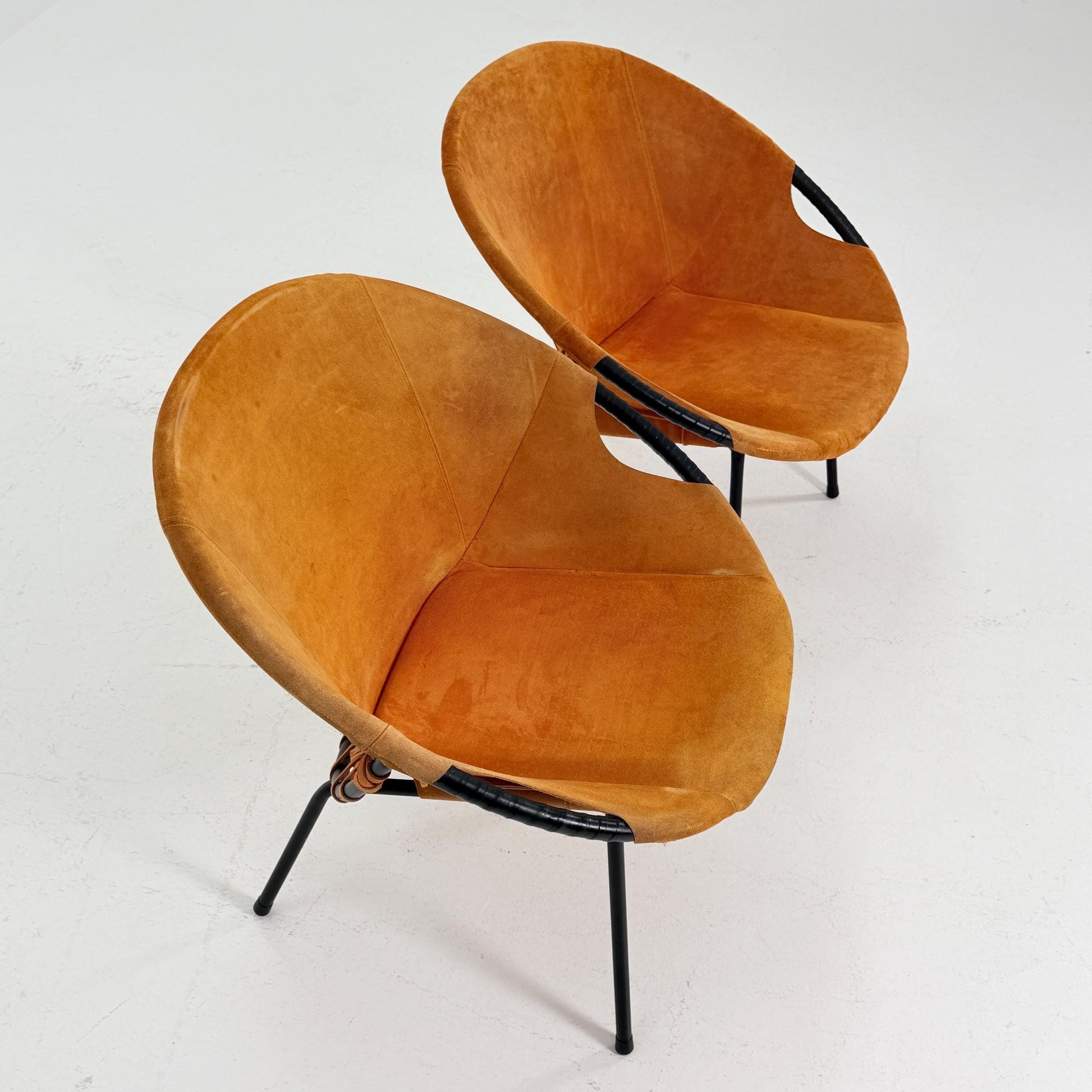 Set of 2 Mid-Century Circle Balloon Chairs by Lusch, manufactured for Lusch & Co., 1960s Germany