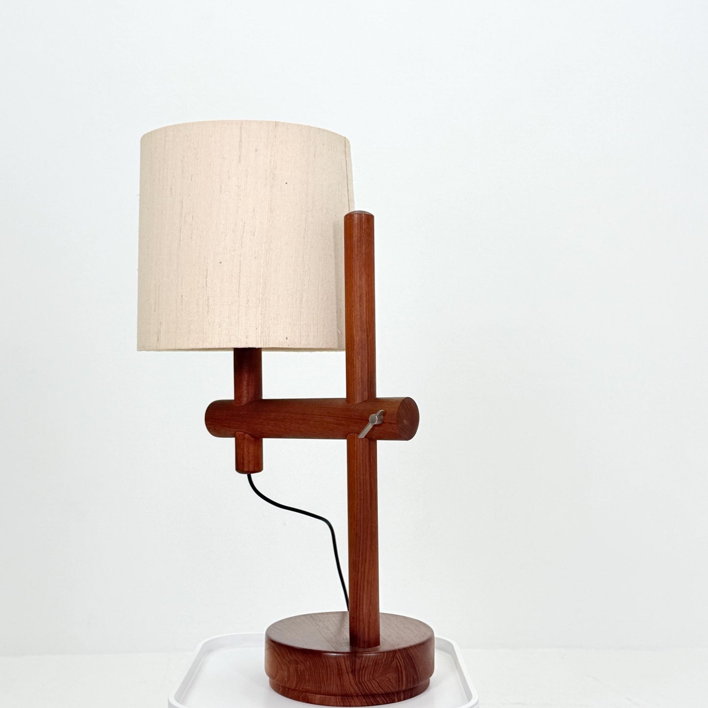 Mid Century Teak Table Lamp – Temde Adjustable Height Lamp – Scandinavian Vintage 1960s