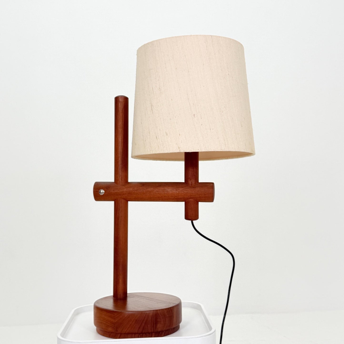 Mid Century Teak Table Lamp – Temde Adjustable Height Lamp – Scandinavian Vintage 1960s
