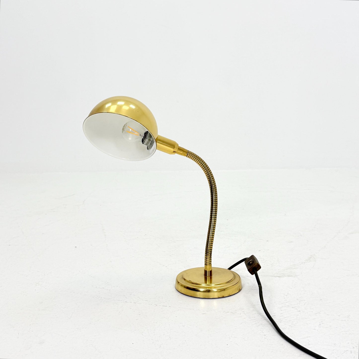 Mid centuryHala Zeist Desk Lamp by H. Busquet | Bronzed Brass Gooseneck Lamp | Industrial Table Lamp | 1960s Dutch