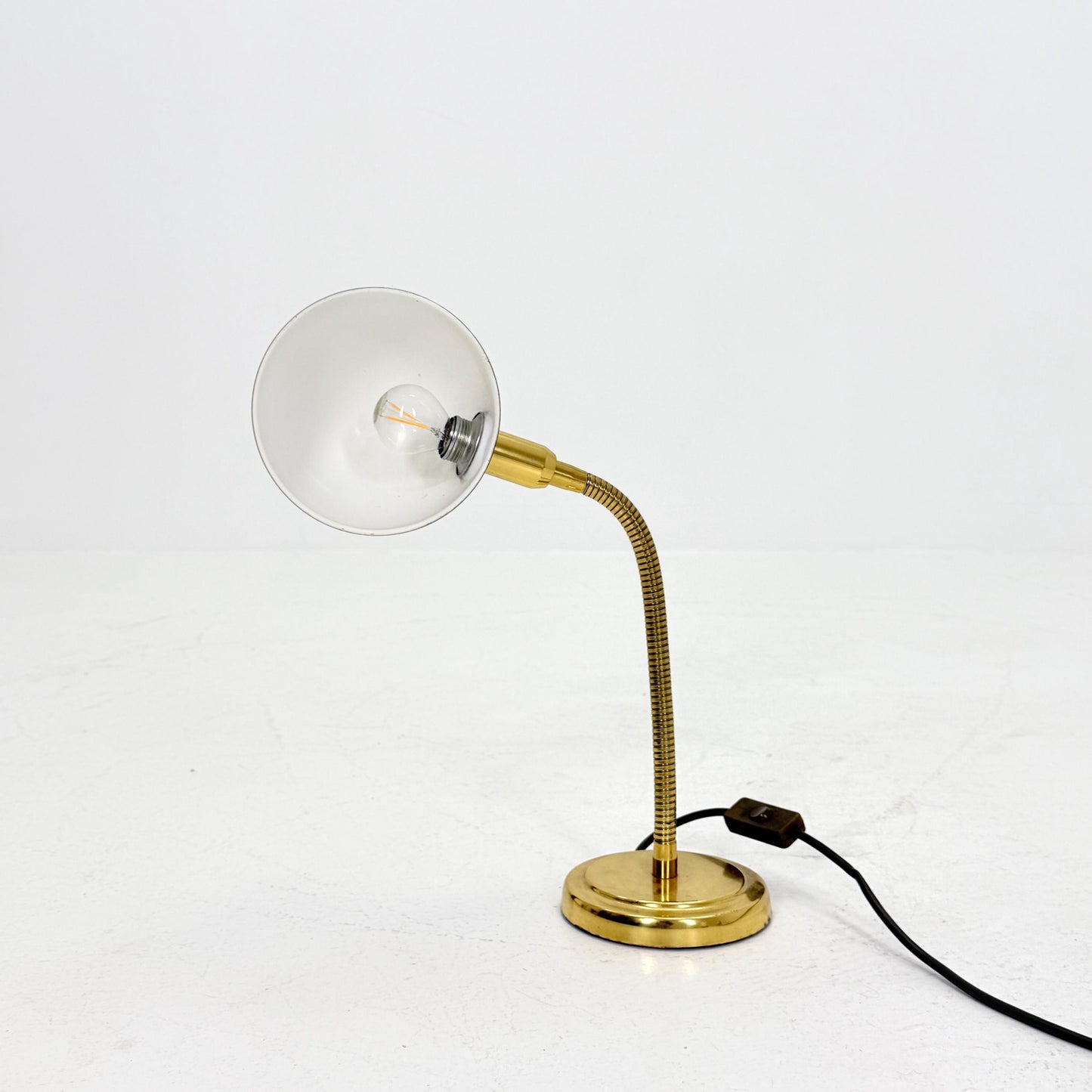 Mid centuryHala Zeist Desk Lamp by H. Busquet | Bronzed Brass Gooseneck Lamp | Industrial Table Lamp | 1960s Dutch