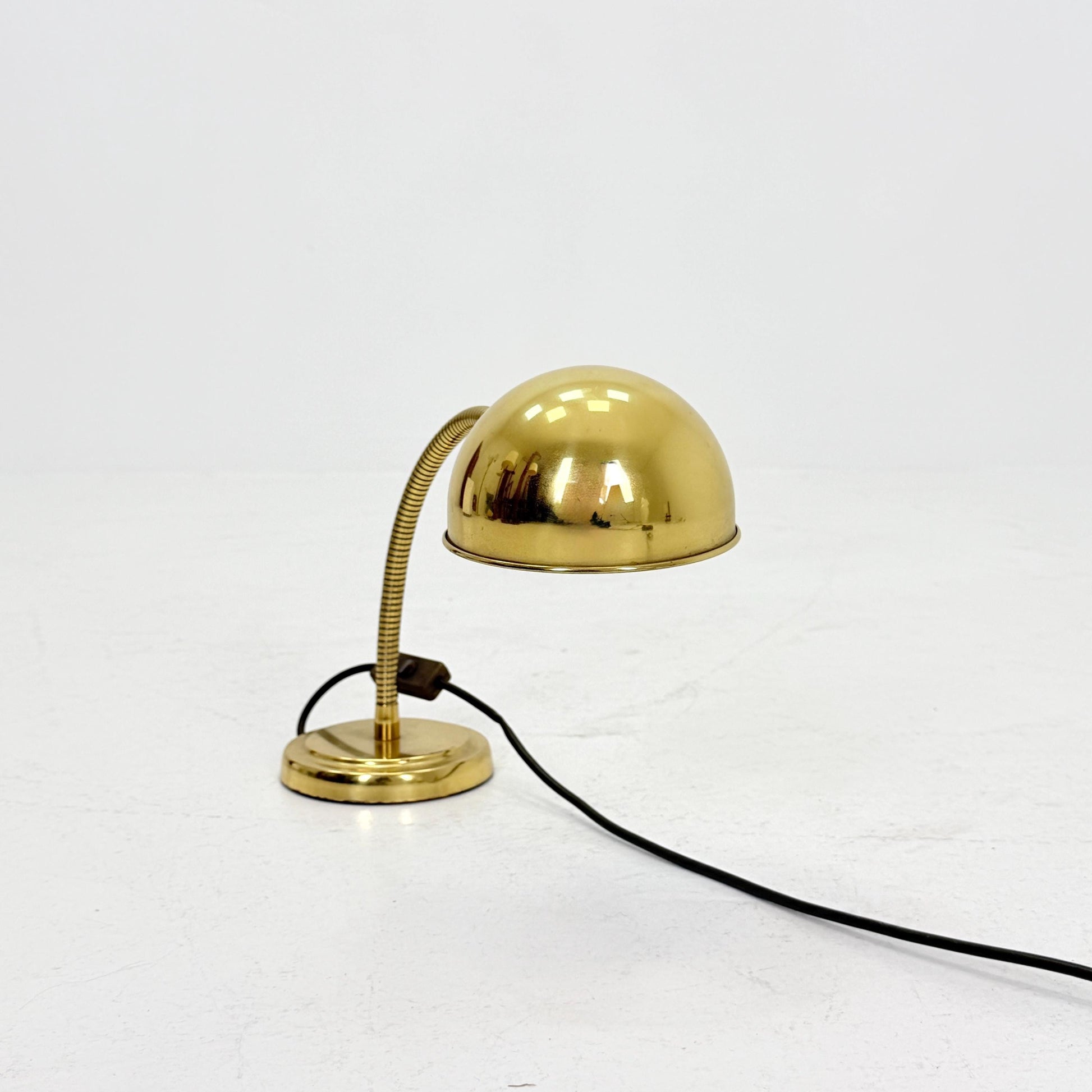Mid centuryHala Zeist Desk Lamp by H. Busquet | Bronzed Brass Gooseneck Lamp | Industrial Table Lamp | 1960s Dutch