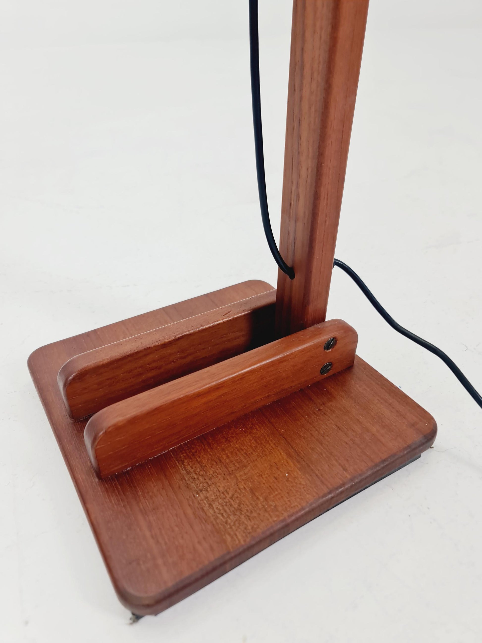 Mid Century Solid Teak Articulated Floor Lamp by Domus Denmark 1970s