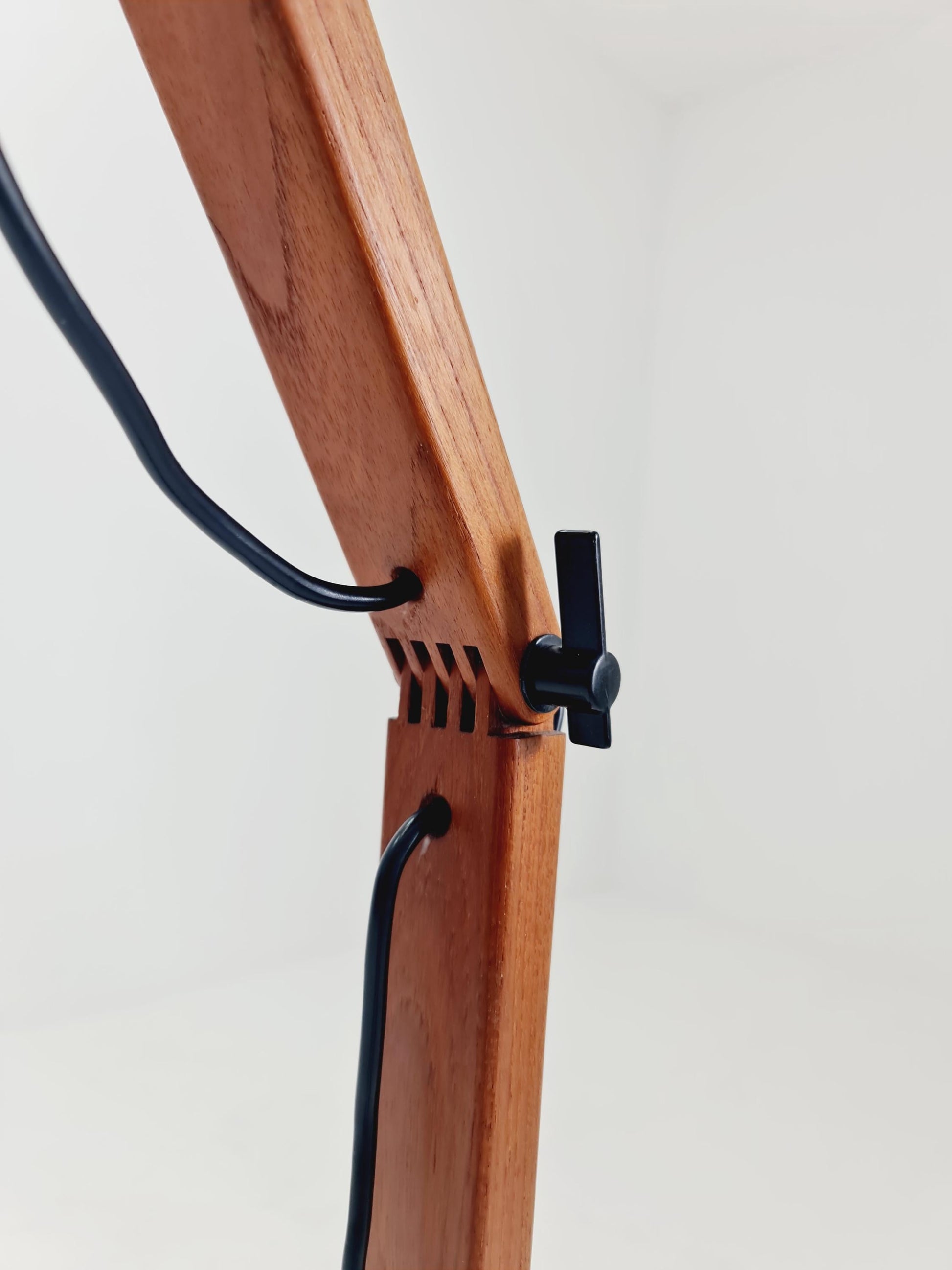 Mid Century Solid Teak Articulated Floor Lamp by Domus Denmark 1970s