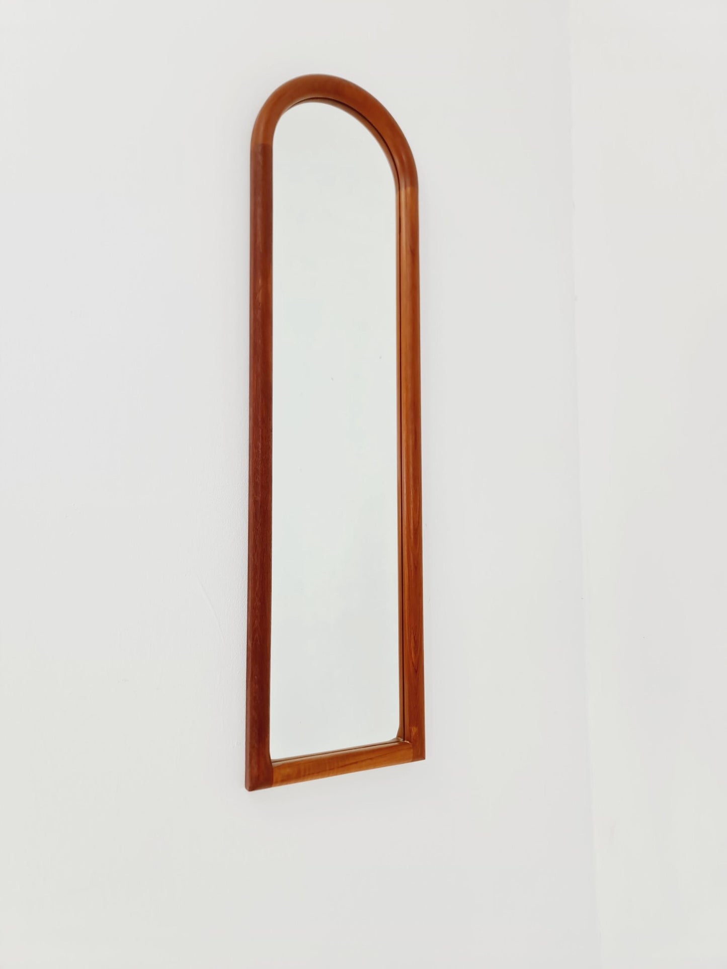Teak Danish mid-century Modern wall-mounted mirror By Vildbjerg Möbelfabrik 1960s