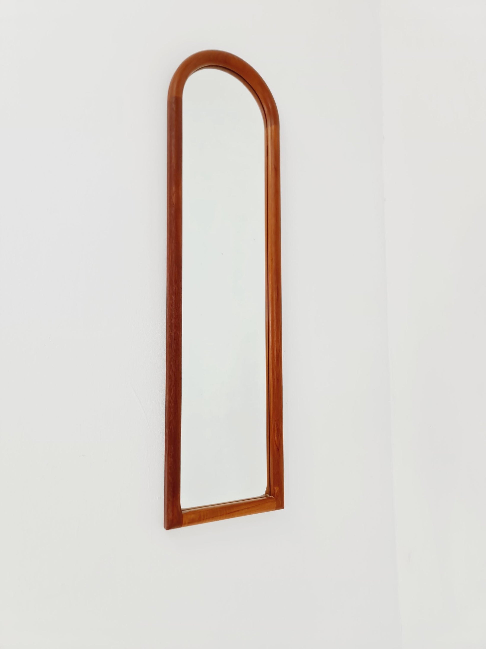 Teak Danish mid-century Modern wall-mounted mirror By Vildbjerg Möbelfabrik 1960s