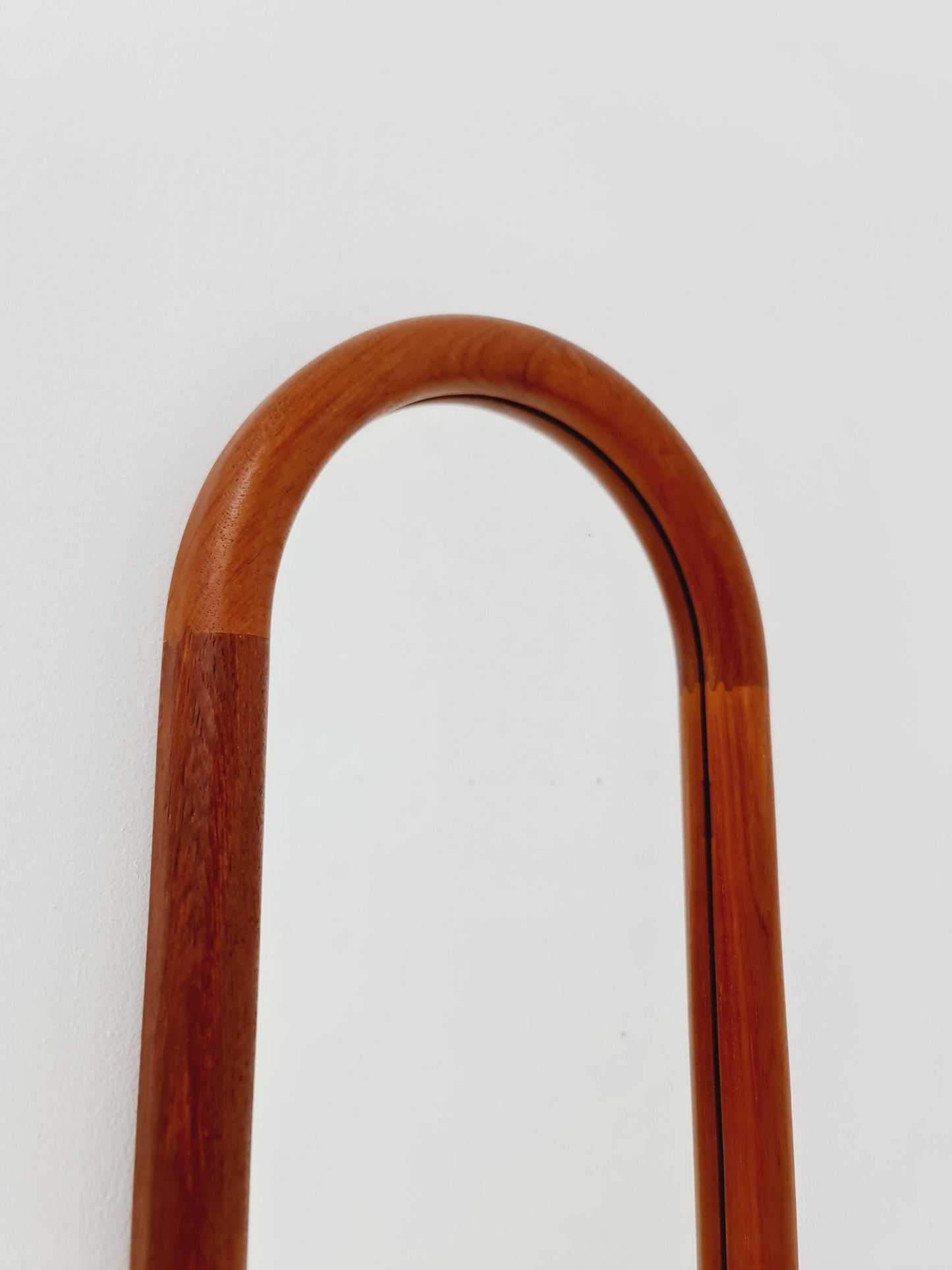 Teak Danish mid-century Modern wall-mounted mirror By Vildbjerg Möbelfabrik 1960s