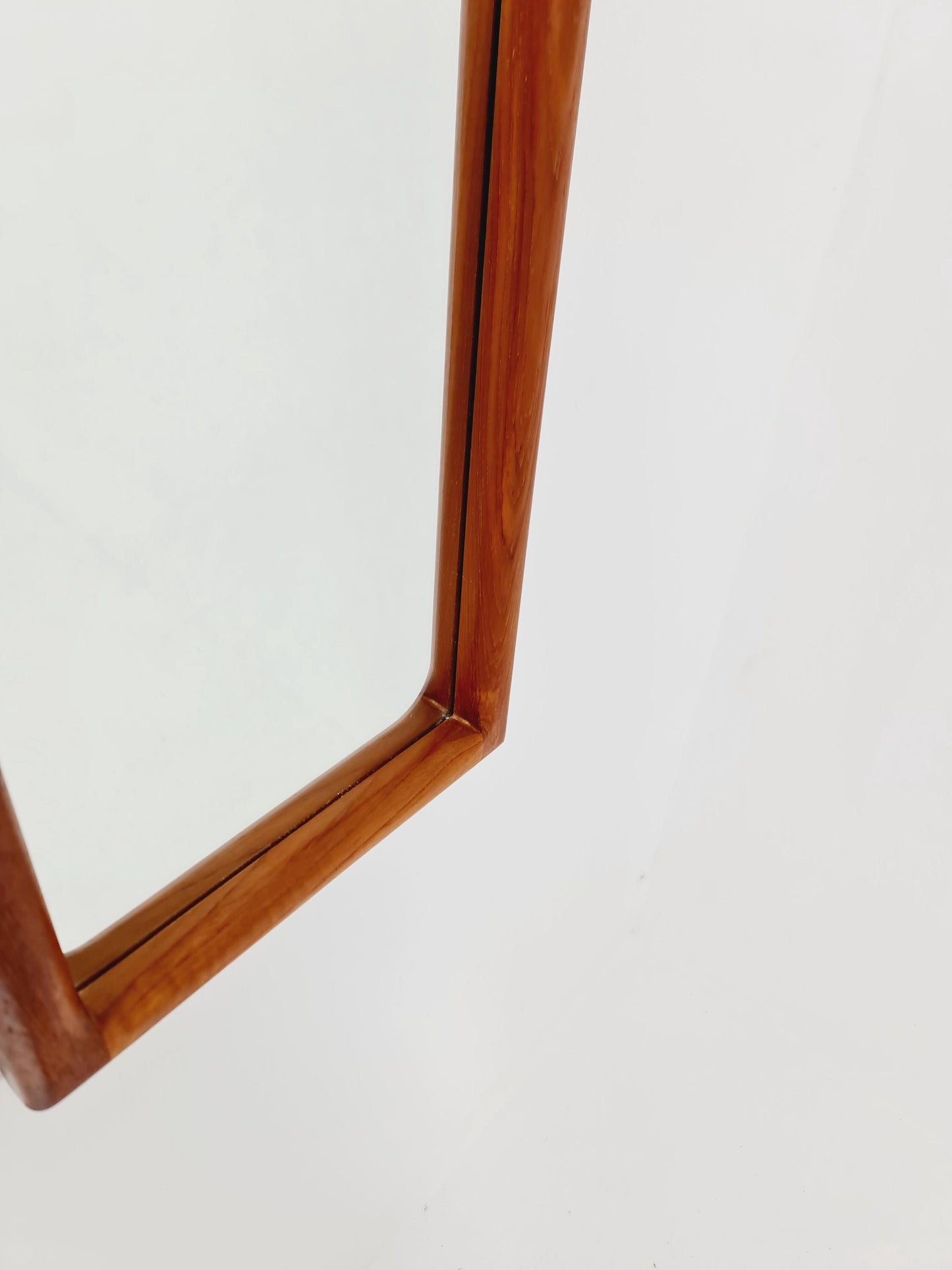 Teak Danish mid-century Modern wall-mounted mirror By Vildbjerg Möbelfabrik 1960s
