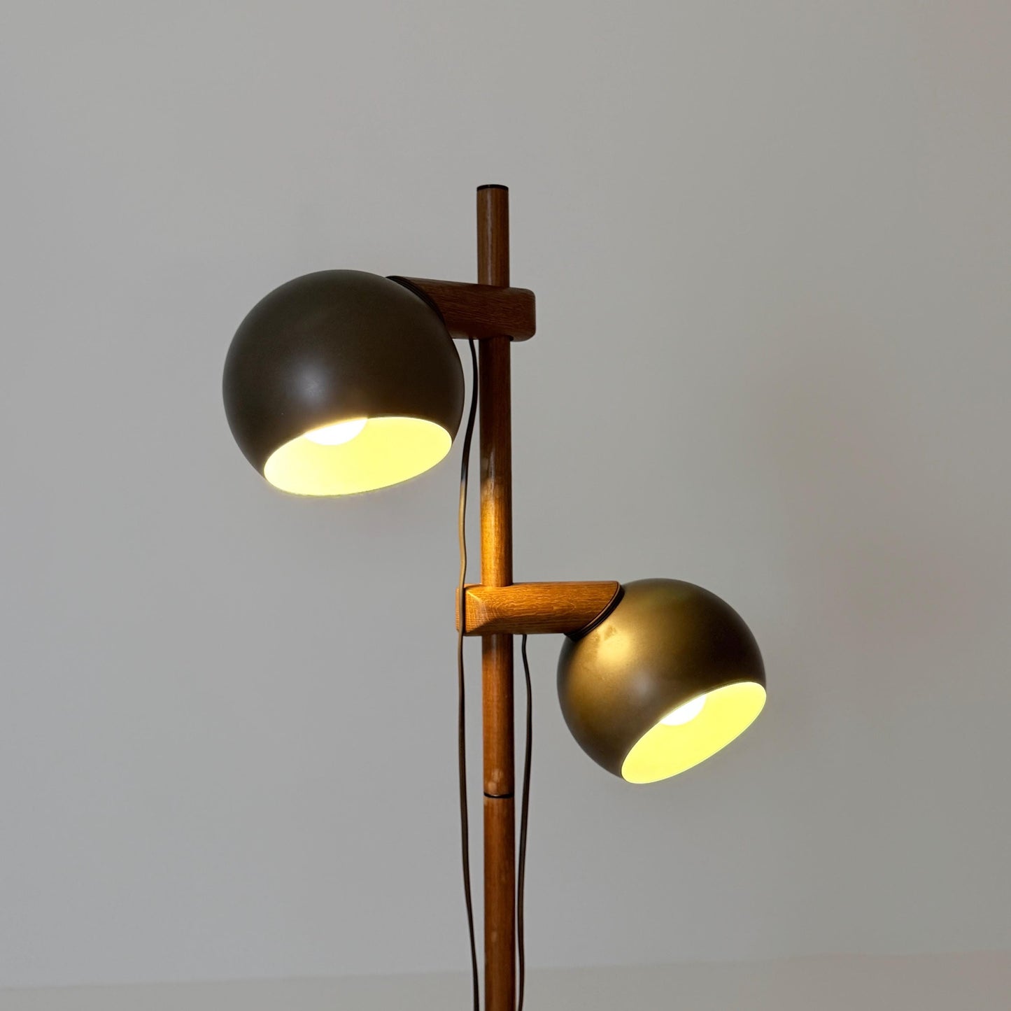 Mid Century Oak Floor Lamp by Temde Leuchten Switzerland 1960s