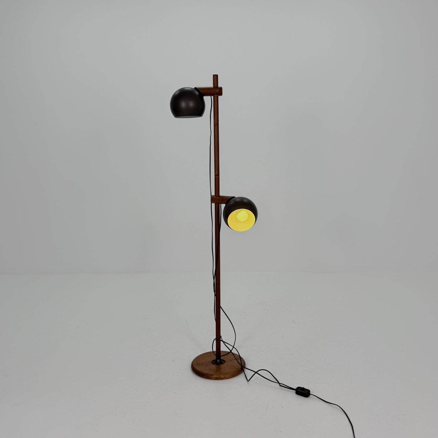 Mid Century Oak Floor Lamp by Temde Leuchten Switzerland 1960s