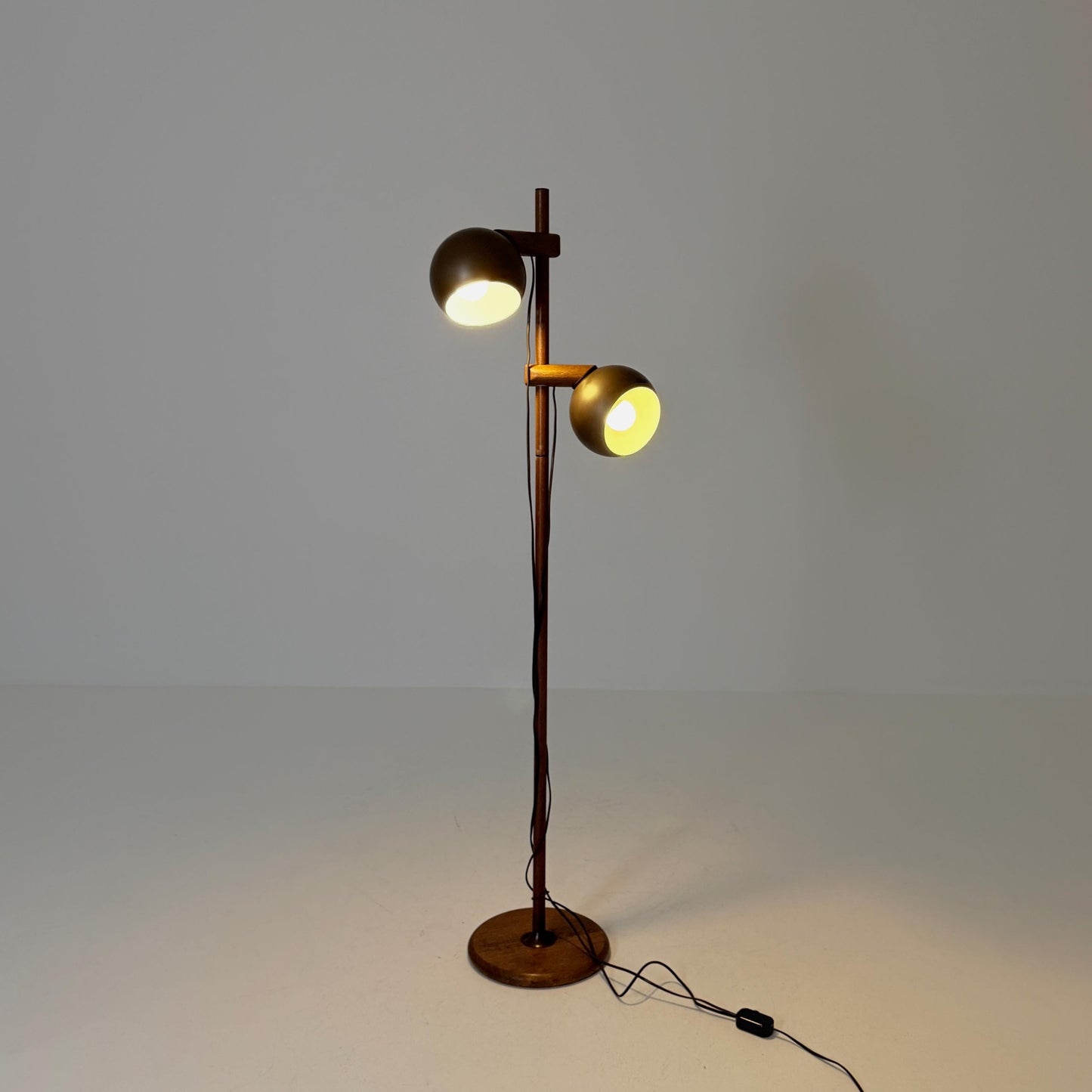 Mid Century Oak Floor Lamp by Temde Leuchten Switzerland 1960s