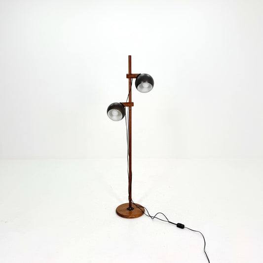 Mid Century Oak Floor Lamp by Temde Leuchten Switzerland 1960s