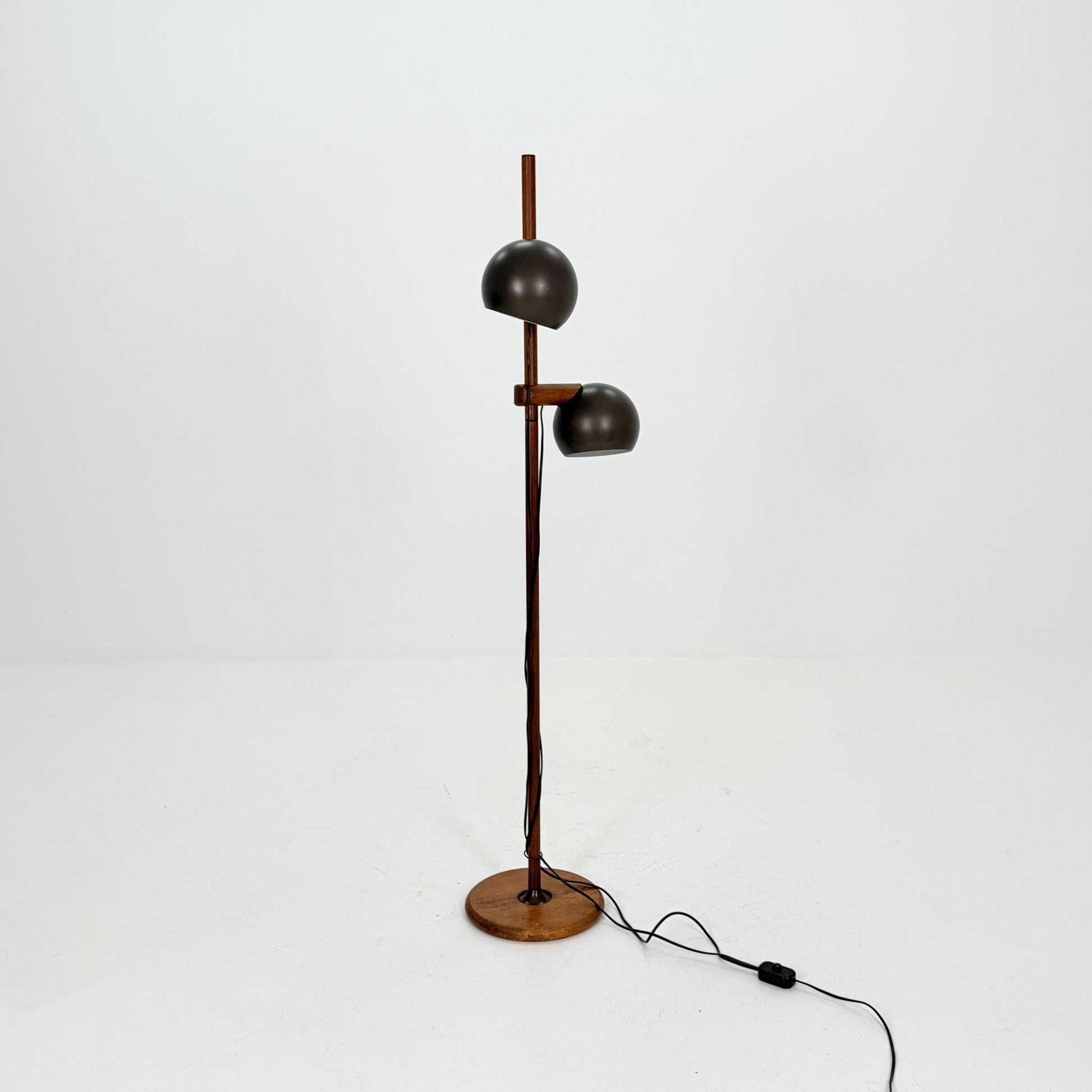Mid Century Oak Floor Lamp by Temde Leuchten Switzerland 1960s