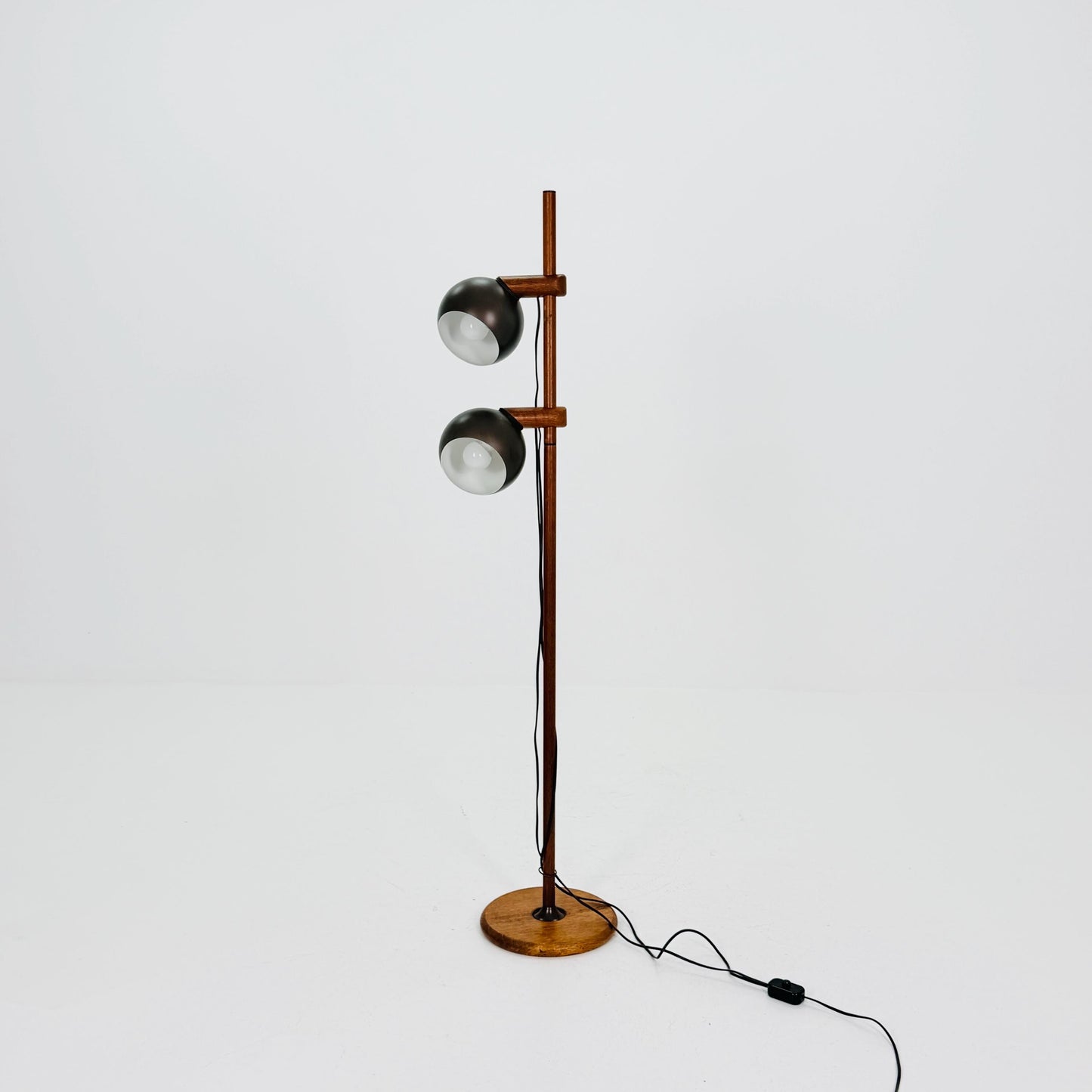 Mid Century Oak Floor Lamp by Temde Leuchten Switzerland 1960s