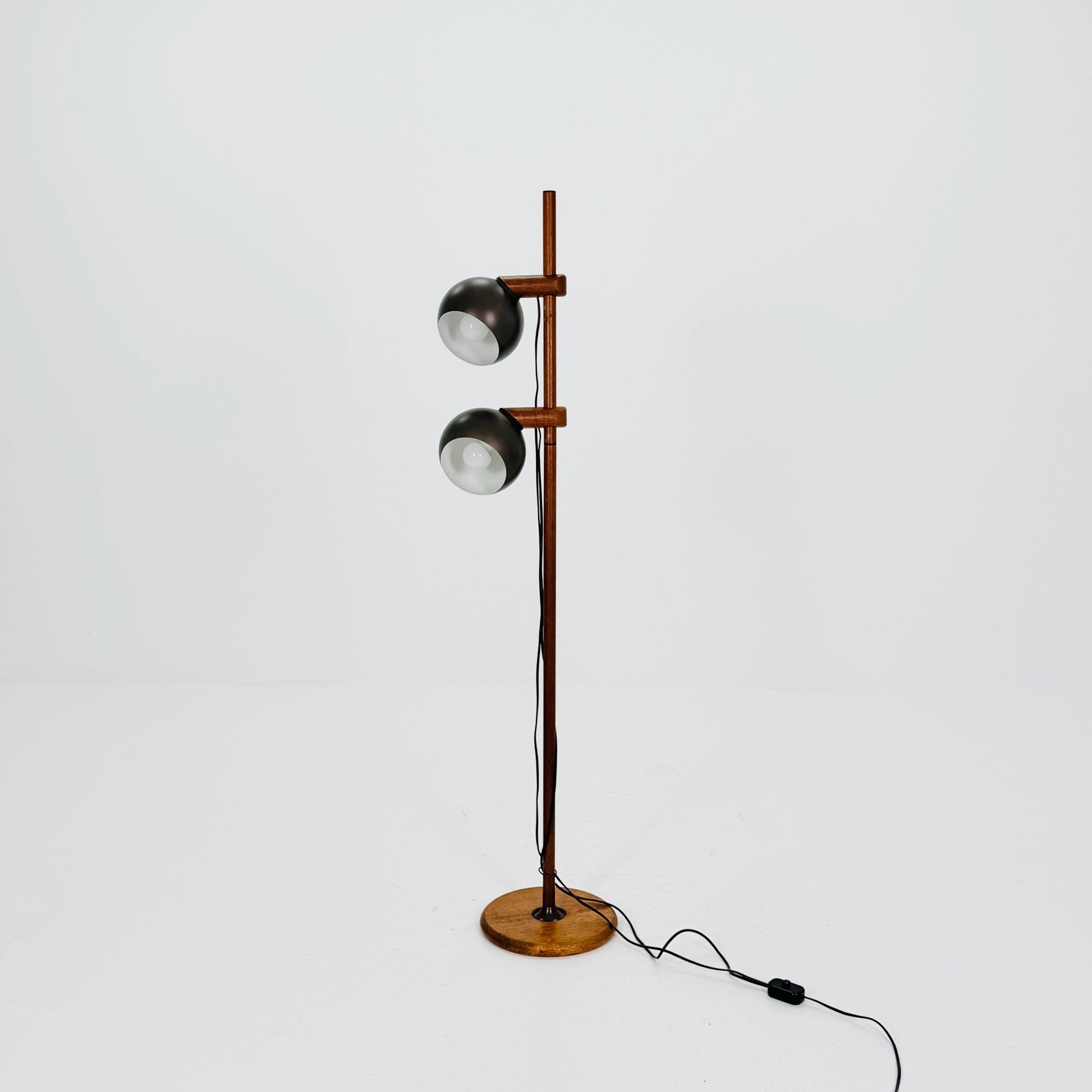 Mid Century Oak Floor Lamp by Temde Leuchten Switzerland 1960s