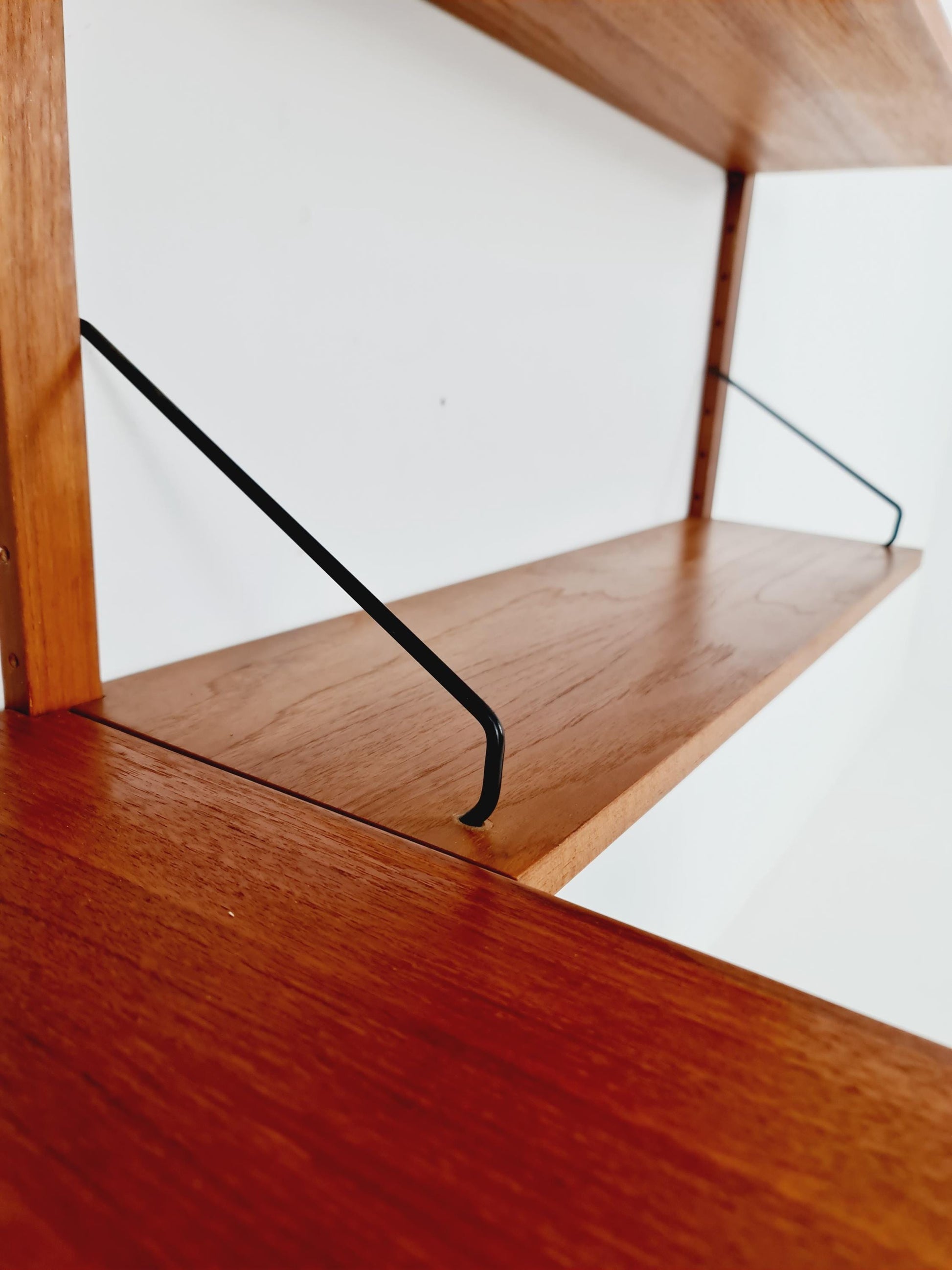 Big Mid century Danish Teak Wall Unit with showcase and dining table/Desk with show case by Poul Cadovius for Cado, Denmark, 1960s
