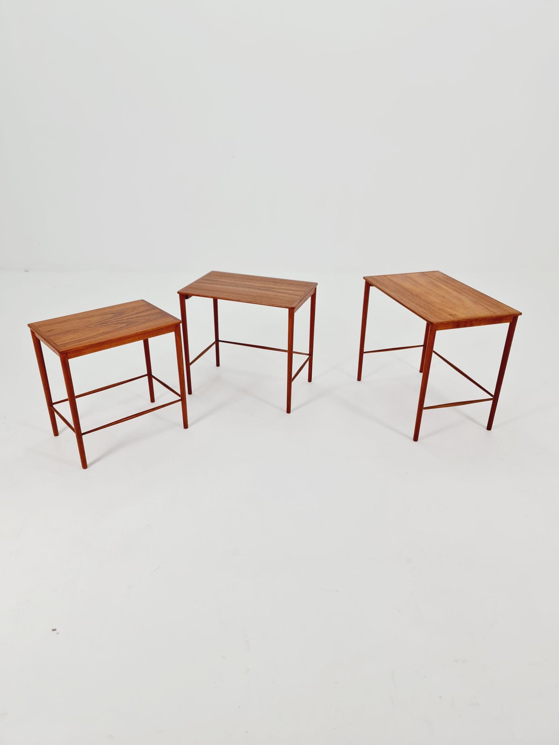 Midcentury Danish teak Nesting Tables by Kaj Winding For P.Jeppesen , 3 Set 1960s