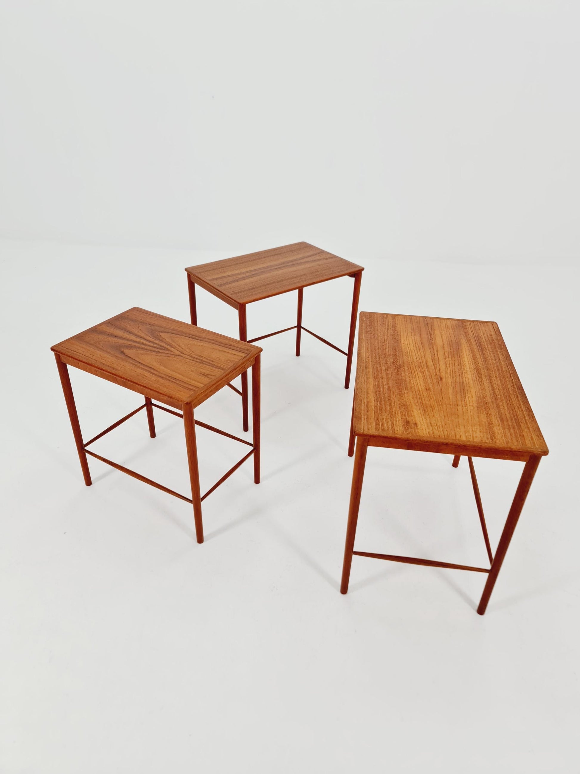 Midcentury Danish teak Nesting Tables by Kaj Winding For P.Jeppesen , 3 Set 1960s