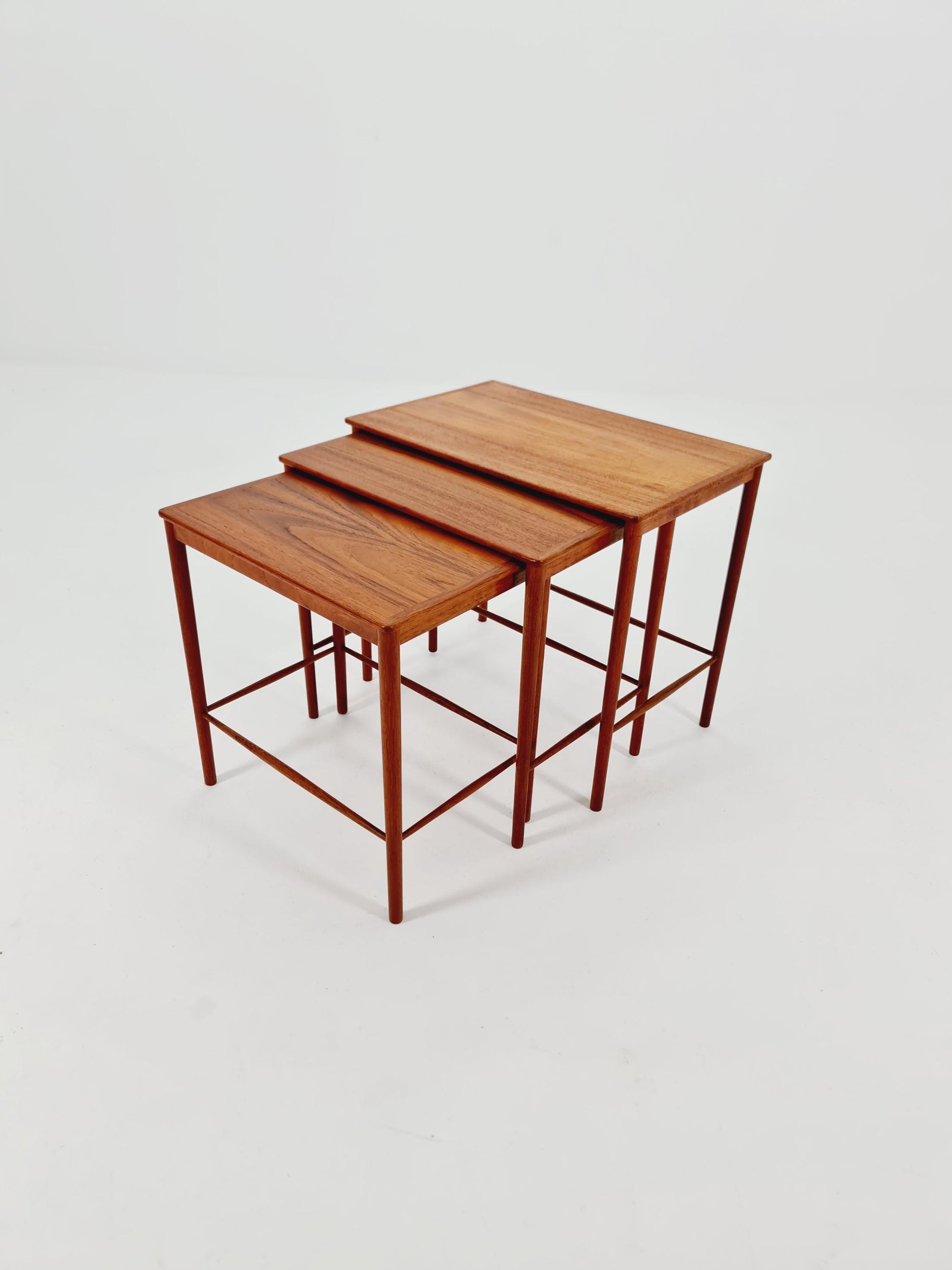 Midcentury Danish teak Nesting Tables by Kaj Winding For P.Jeppesen , 3 Set 1960s