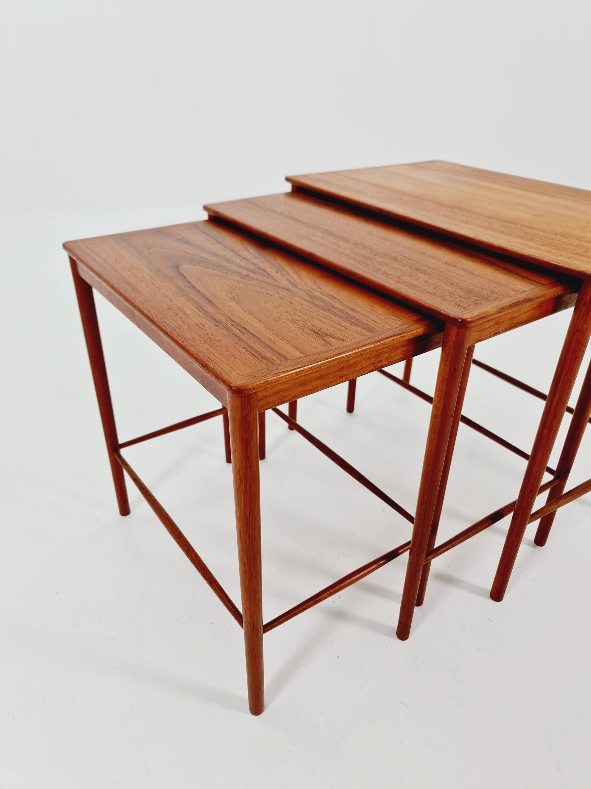 Midcentury Danish teak Nesting Tables by Kaj Winding For P.Jeppesen , 3 Set 1960s