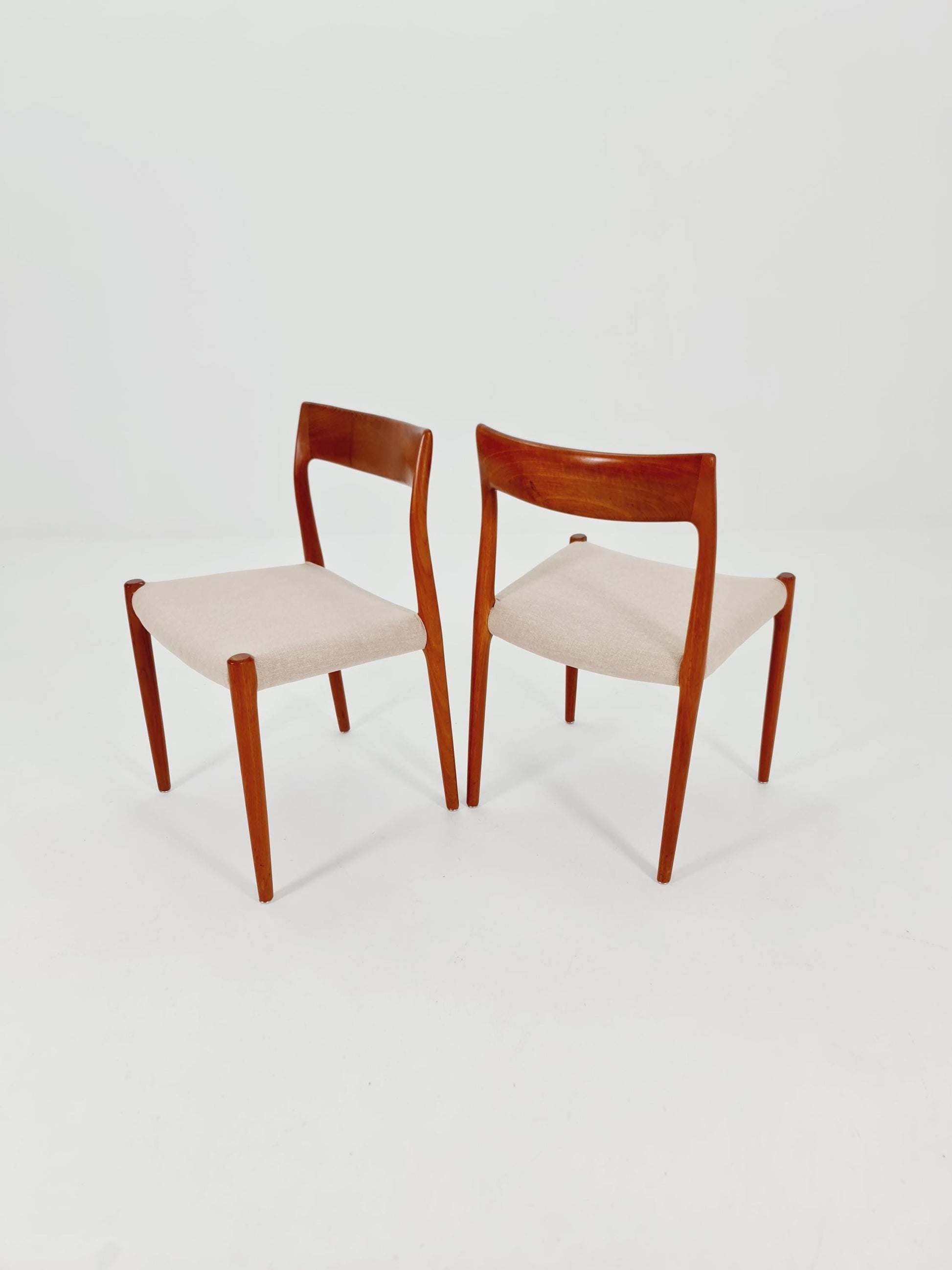 Vintage Danish teak dining charis by Niels Otto Moller Model 77, 1960s, set of 2