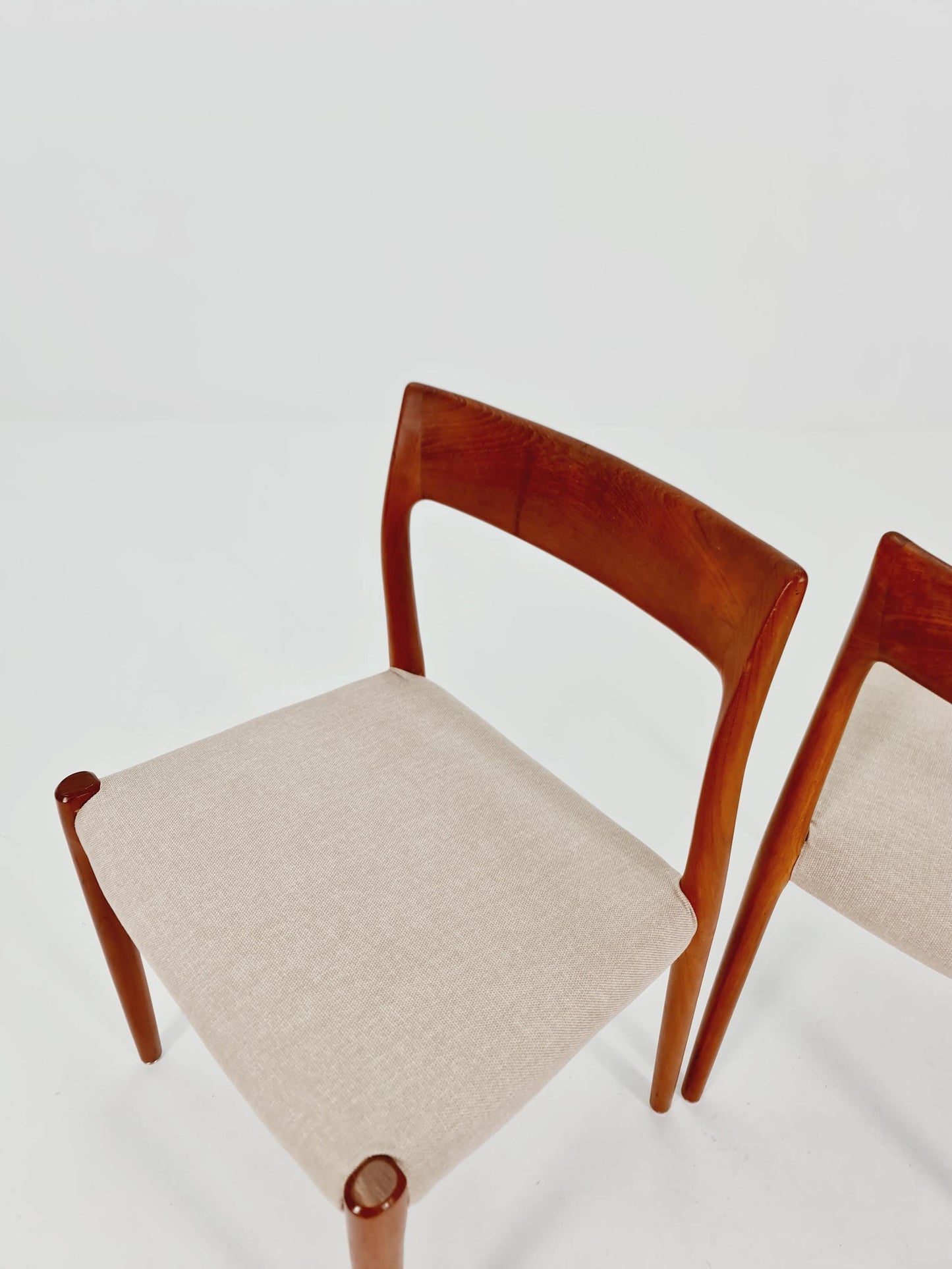 Vintage Danish teak dining charis by Niels Otto Moller Model 77, 1960s, set of 2