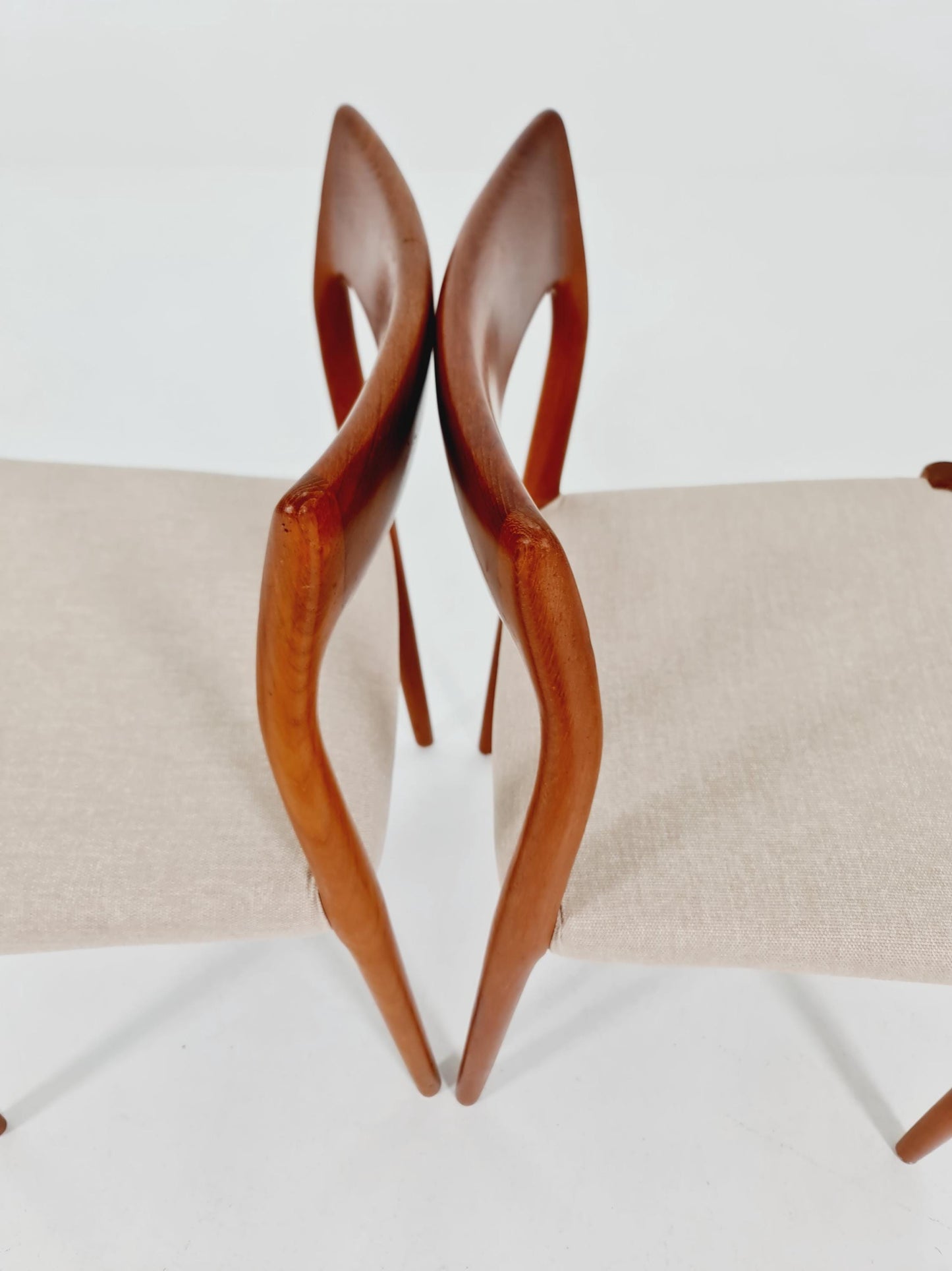 Vintage Danish teak dining charis by Niels Otto Moller Model 77, 1960s, set of 2
