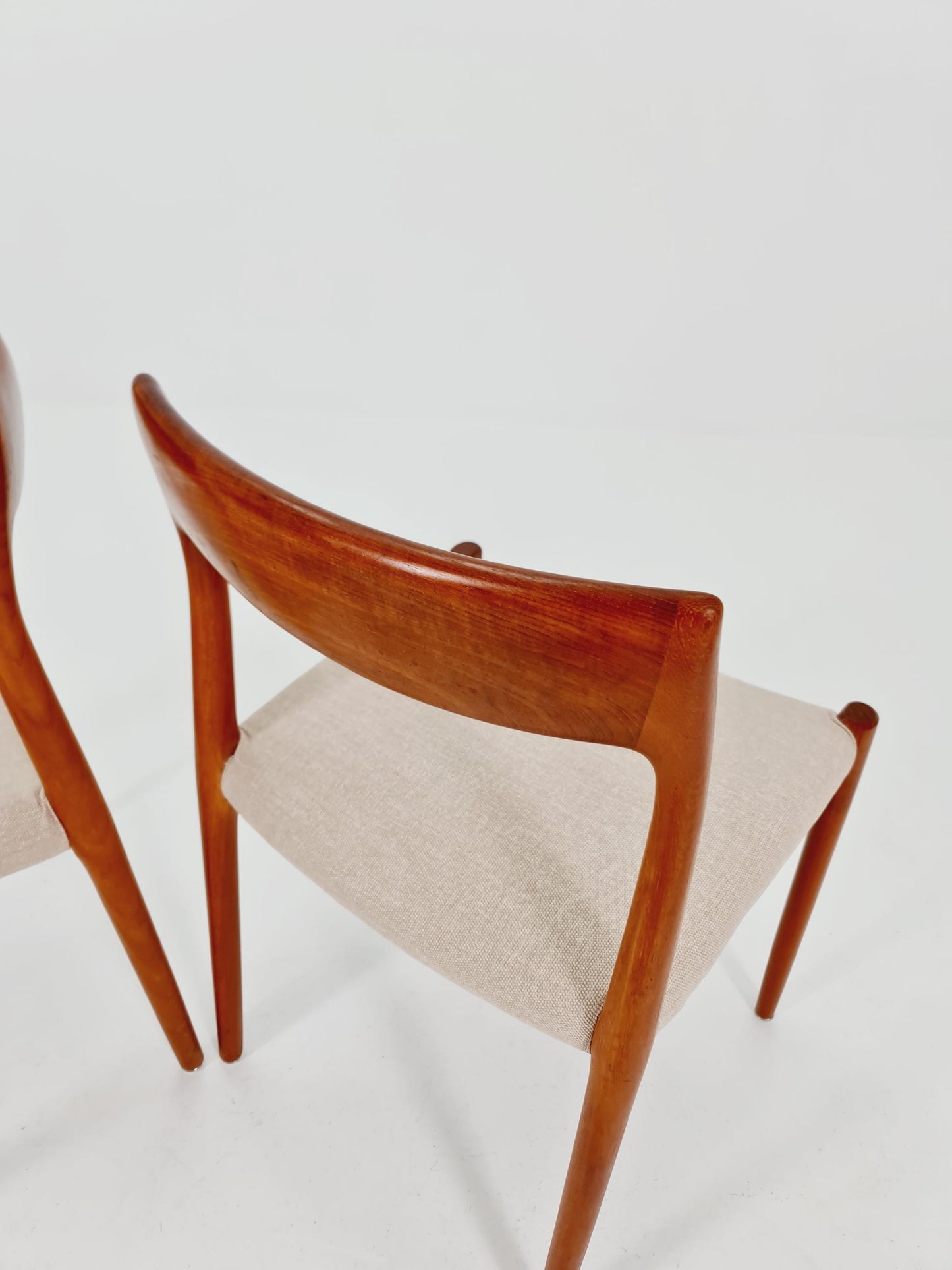 Vintage Danish teak dining charis by Niels Otto Moller Model 77, 1960s, set of 2
